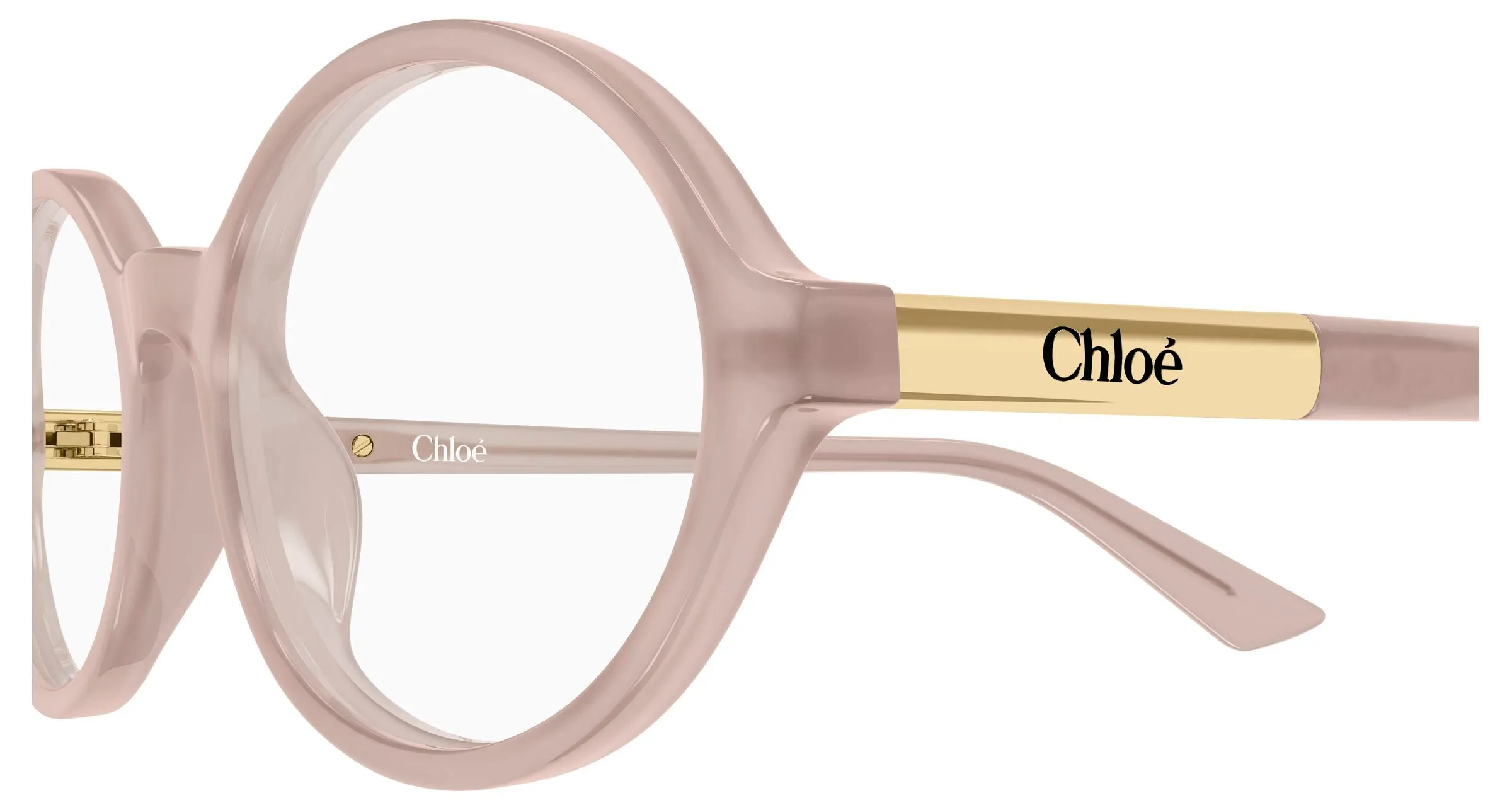Chloé CH0367O 004 Montature da vista Acetato Beige Trasparente Rotonda - immagine 3