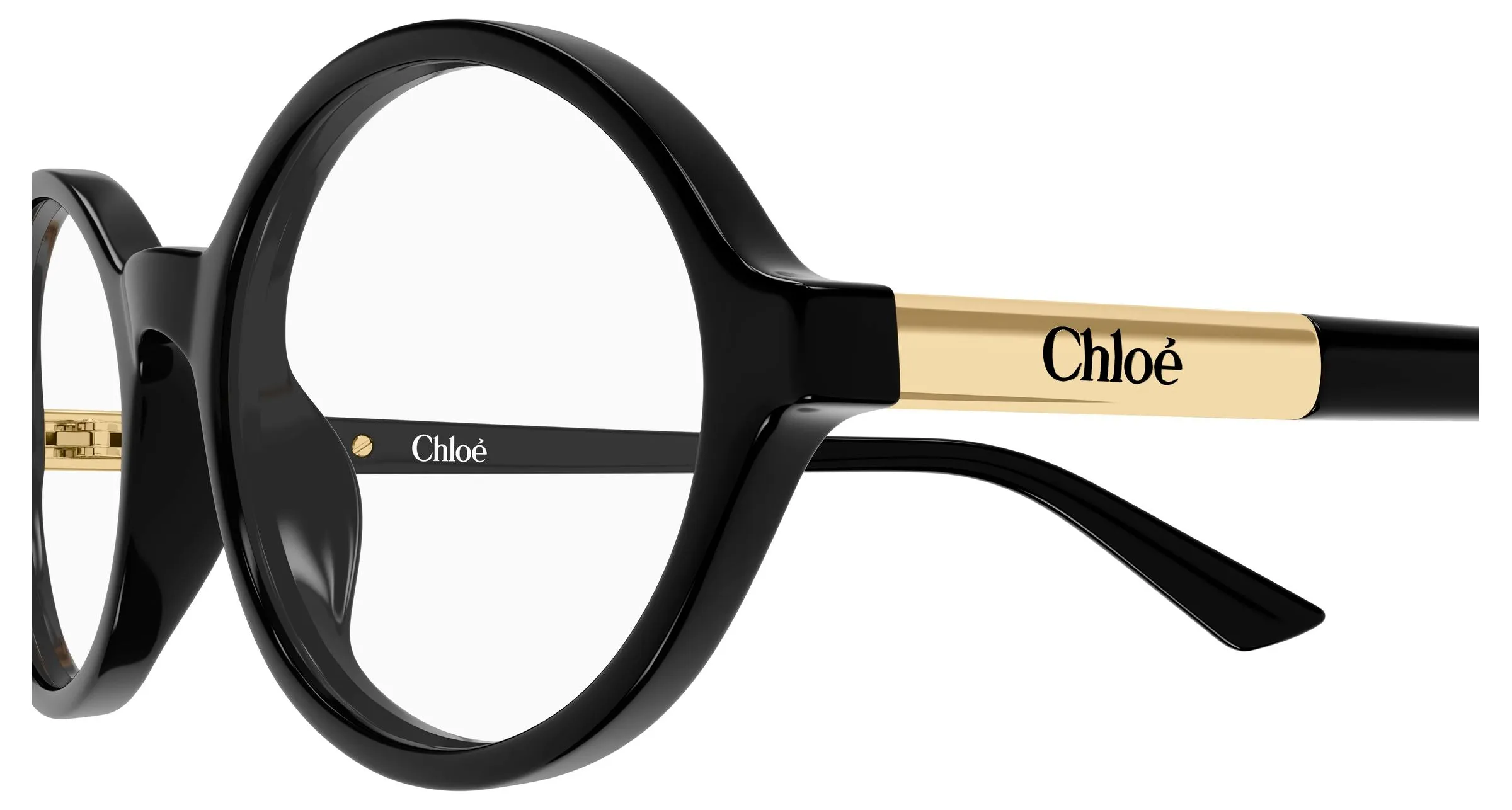 Chloé CH0367O 001 Montature da vista Acetato Nero Trasparente Rotonda - immagine 3
