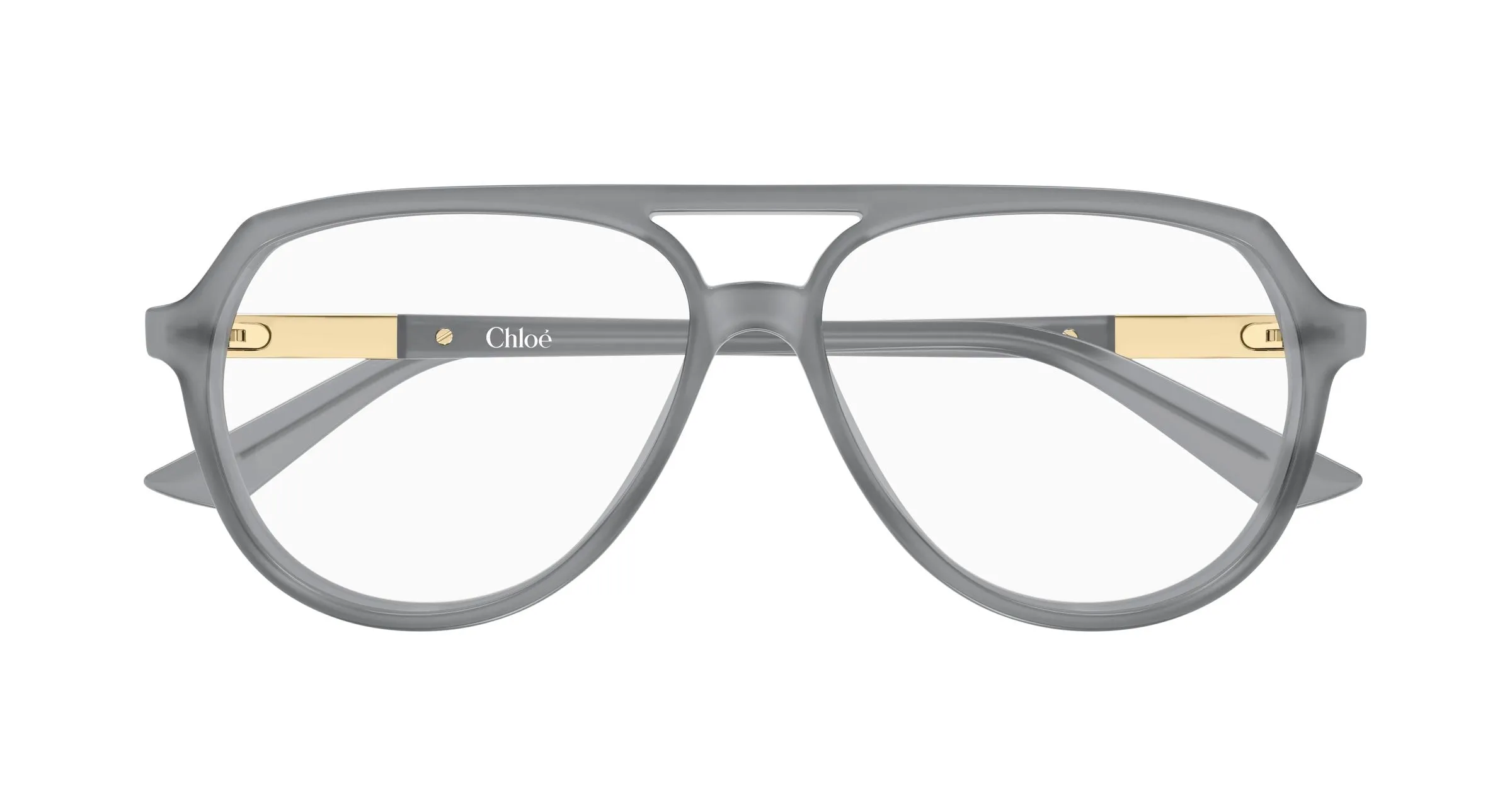 Chloé CH0366O 005 Montature da vista Acetato Grigio Trasparente Pilot - immagine 2