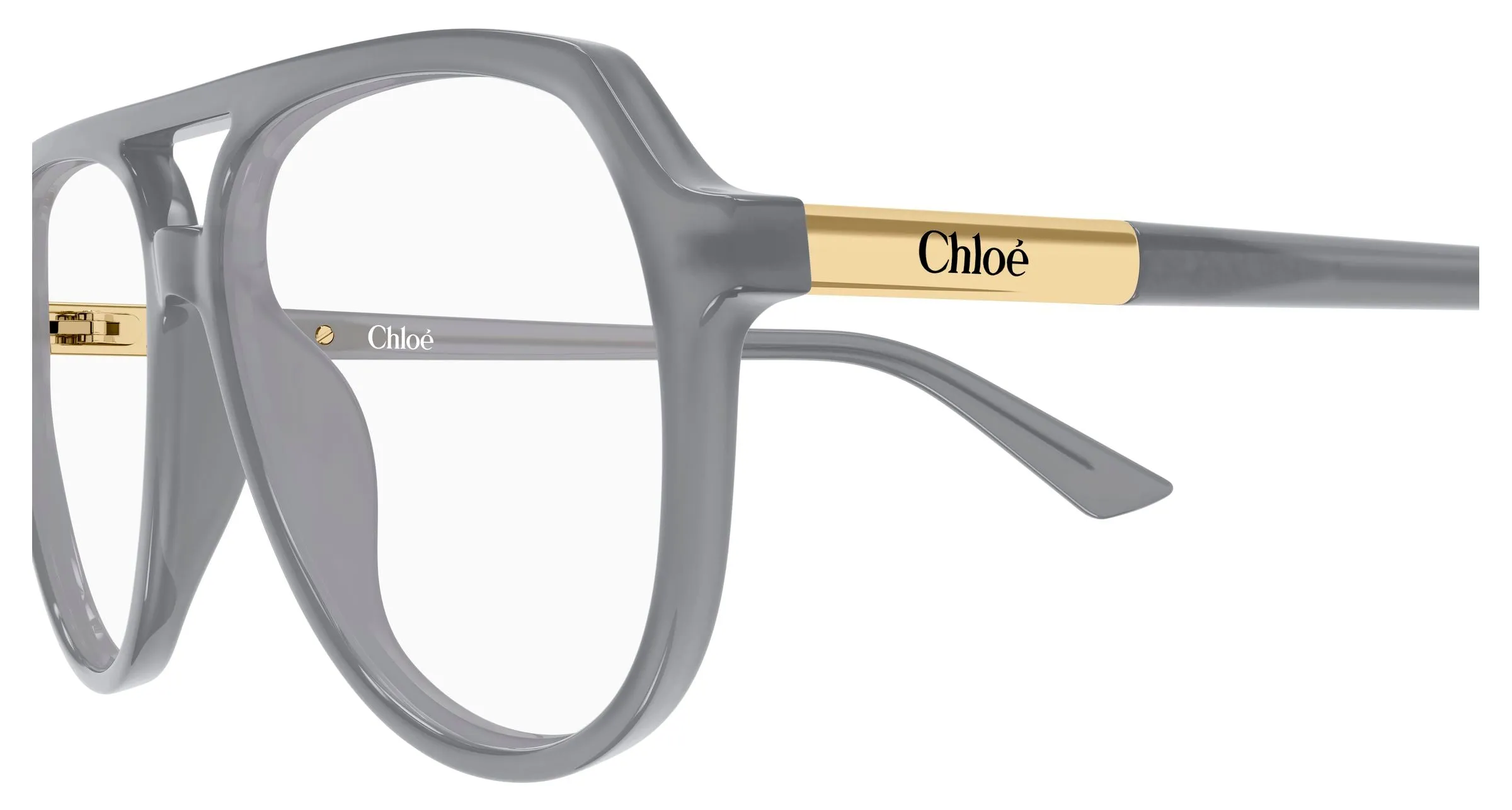 Chloé CH0366O 005 Montature da vista Acetato Grigio Trasparente Pilot - immagine 3