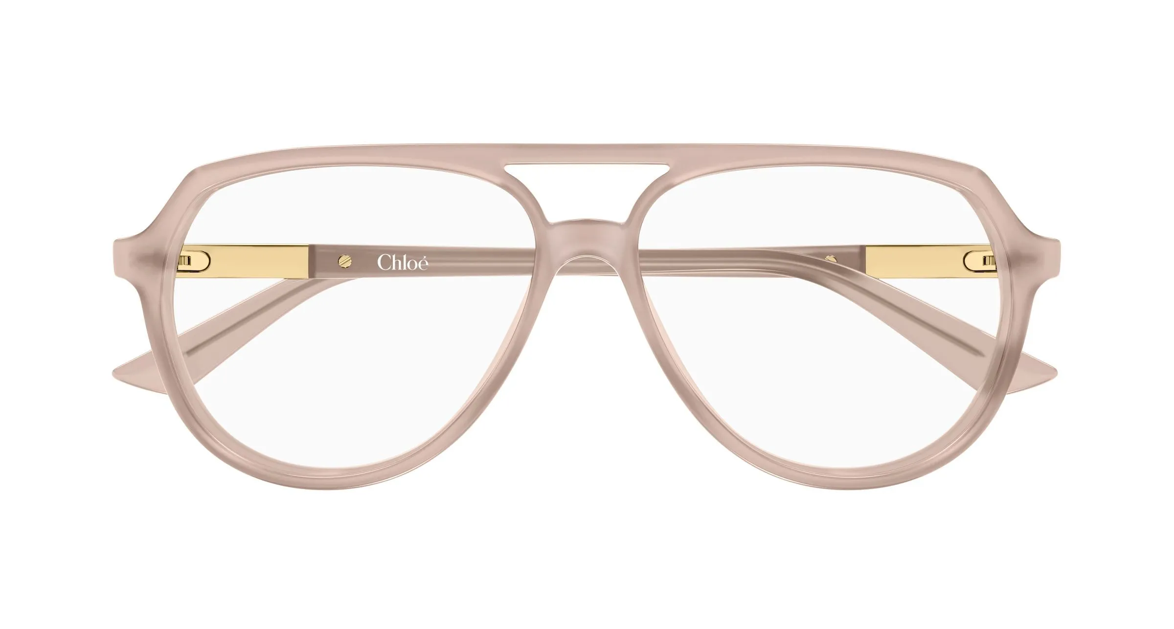 Chloé CH0366O 004 Montature da vista Acetato Beige Trasparente Pilot - immagine 2