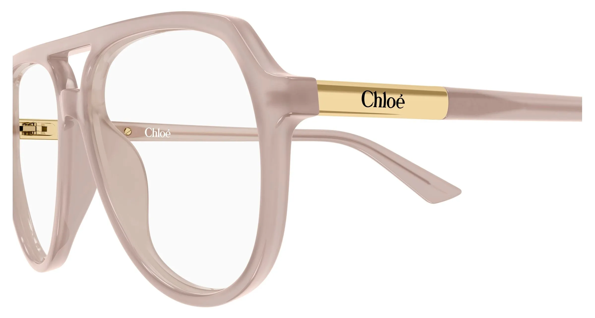 Chloé CH0366O 004 Montature da vista Acetato Beige Trasparente Pilot - immagine 3
