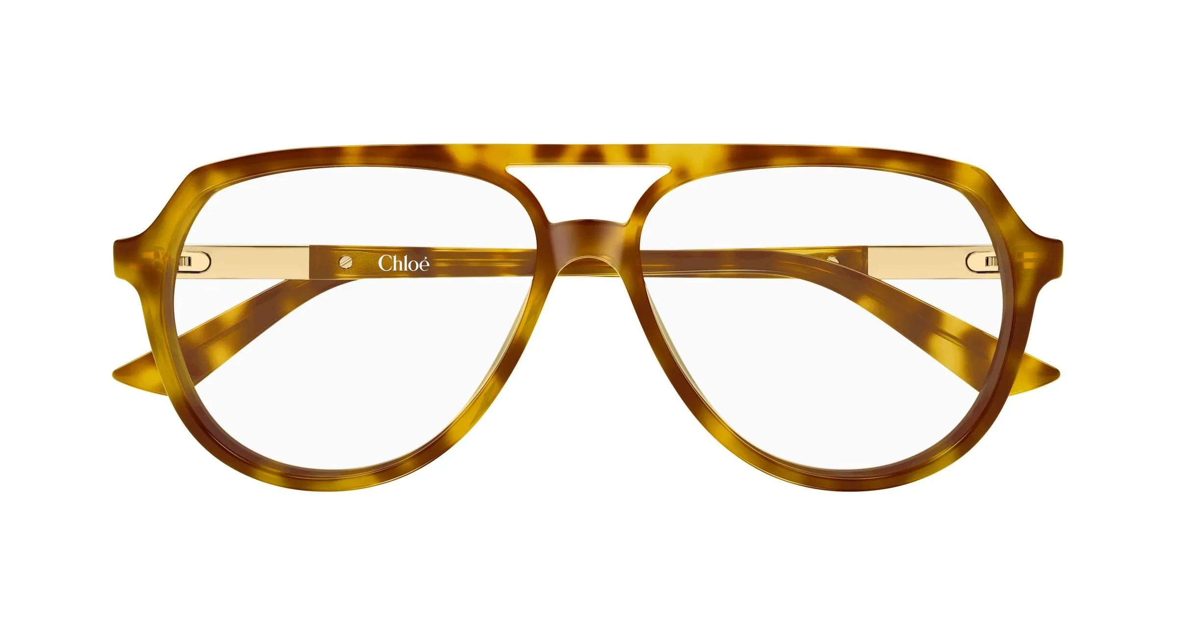 Chloé CH0366O 003 Montature da vista Acetato Havana Trasparente Pilot - immagine 2