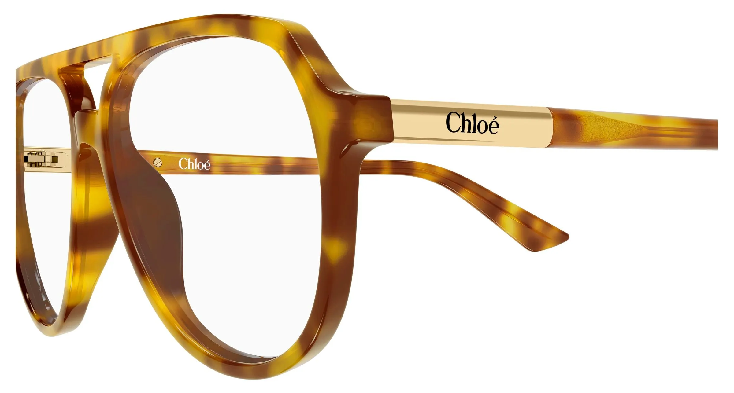 Chloé CH0366O 003 Montature da vista Acetato Havana Trasparente Pilot - immagine 3