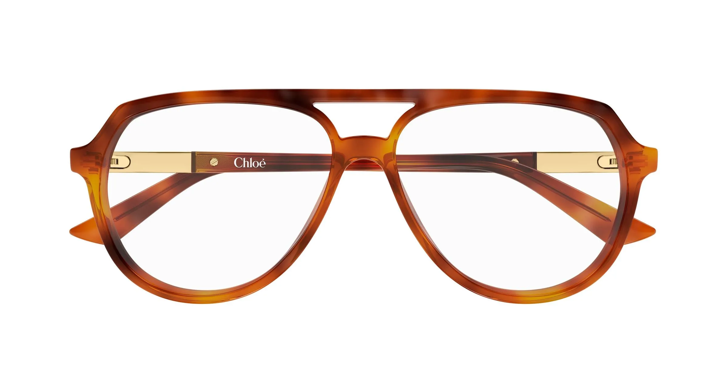 Chloé CH0366O 002 Montature da vista Acetato Havana Trasparente Pilot - immagine 2