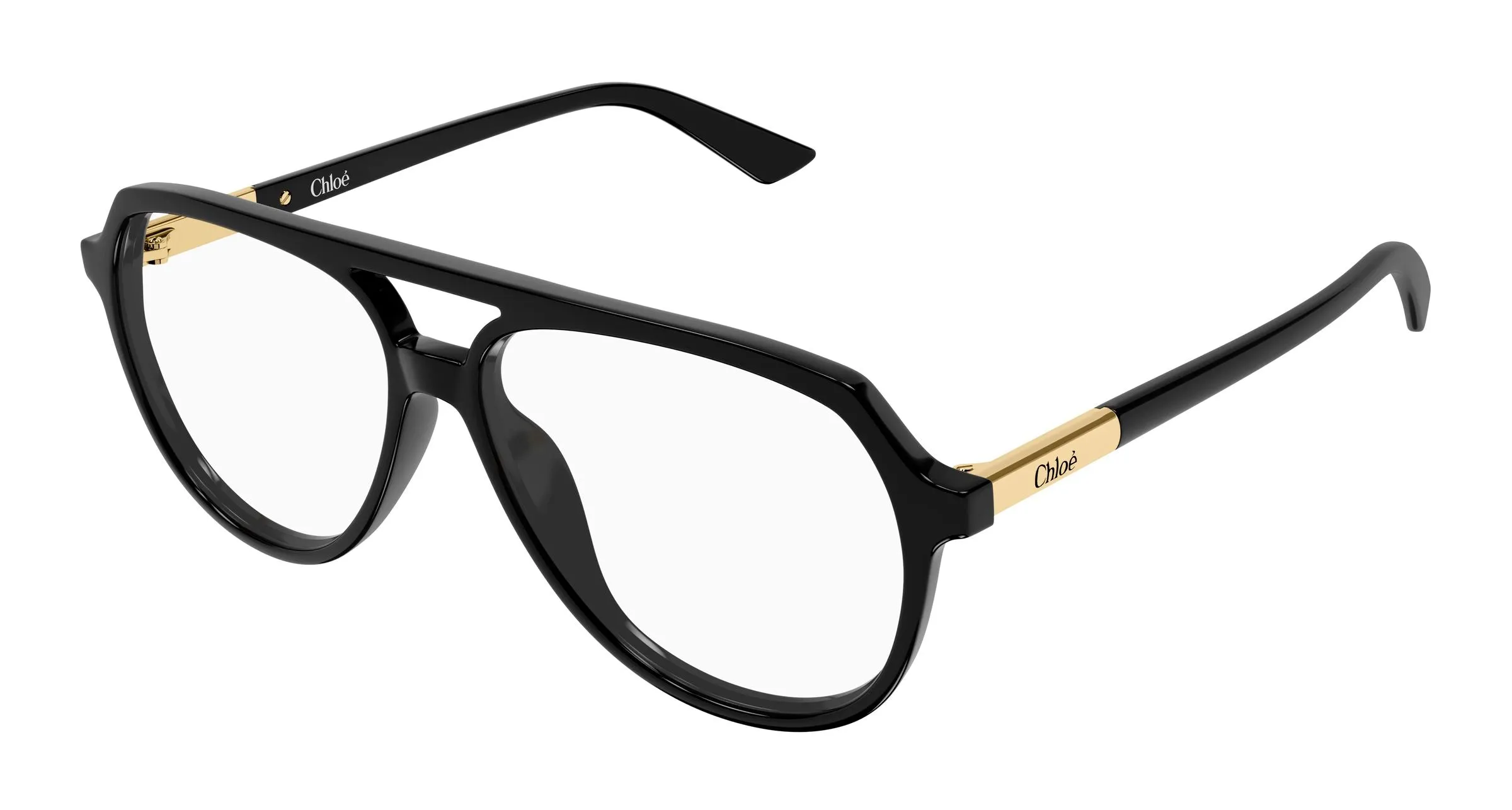 Chloé CH0366O 001 Montature da vista Acetato Nero Trasparente Pilot - immagine 1