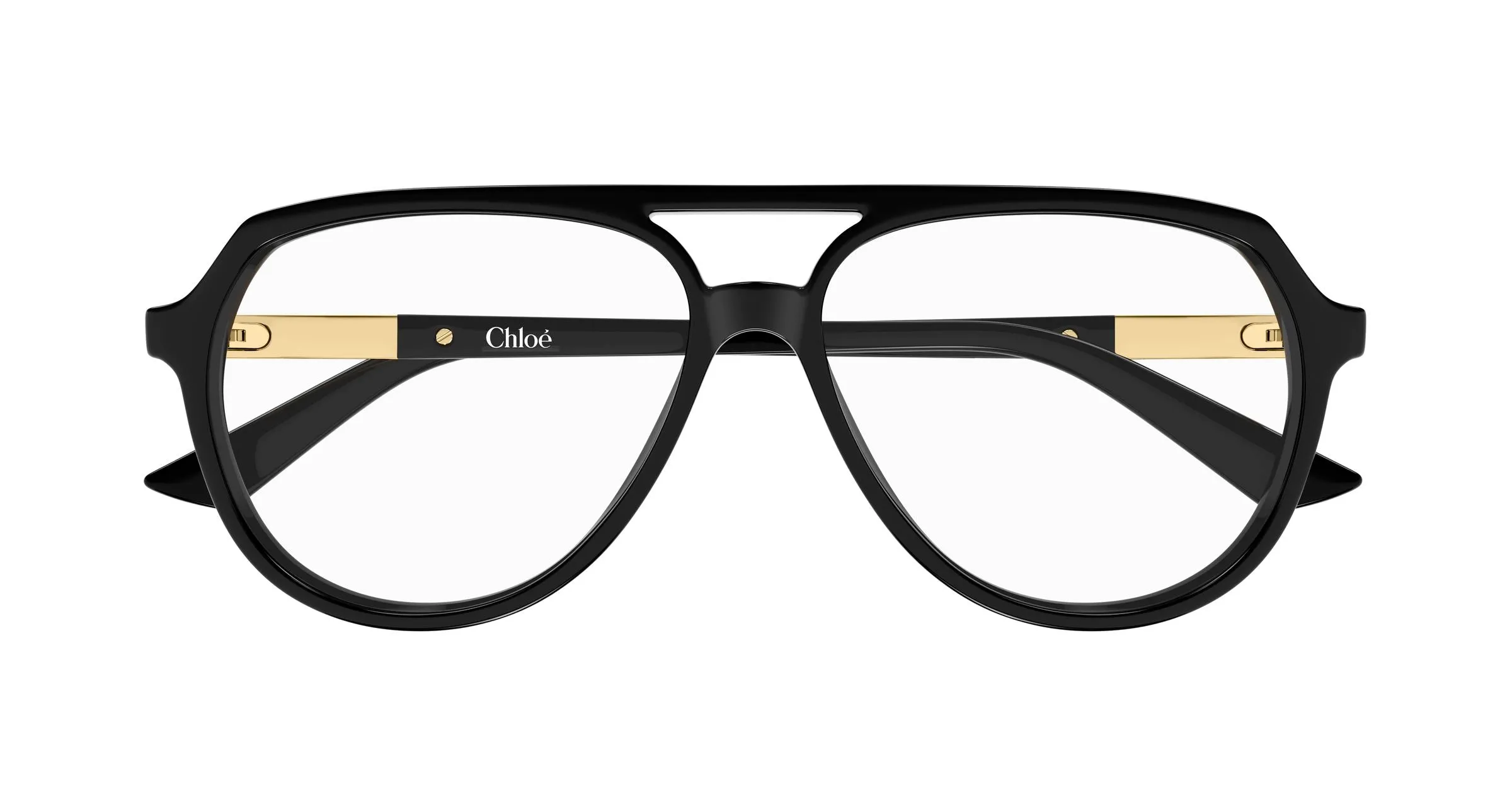 Chloé CH0366O 001 Montature da vista Acetato Nero Trasparente Pilot - immagine 2