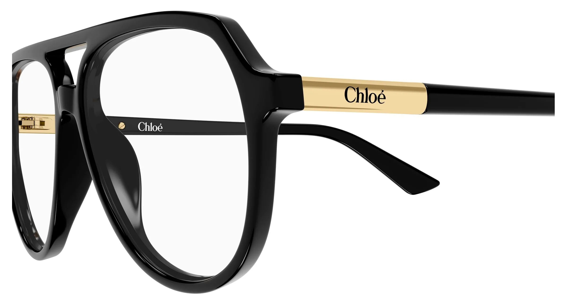 Chloé CH0366O 001 Montature da vista Acetato Nero Trasparente Pilot - immagine 3