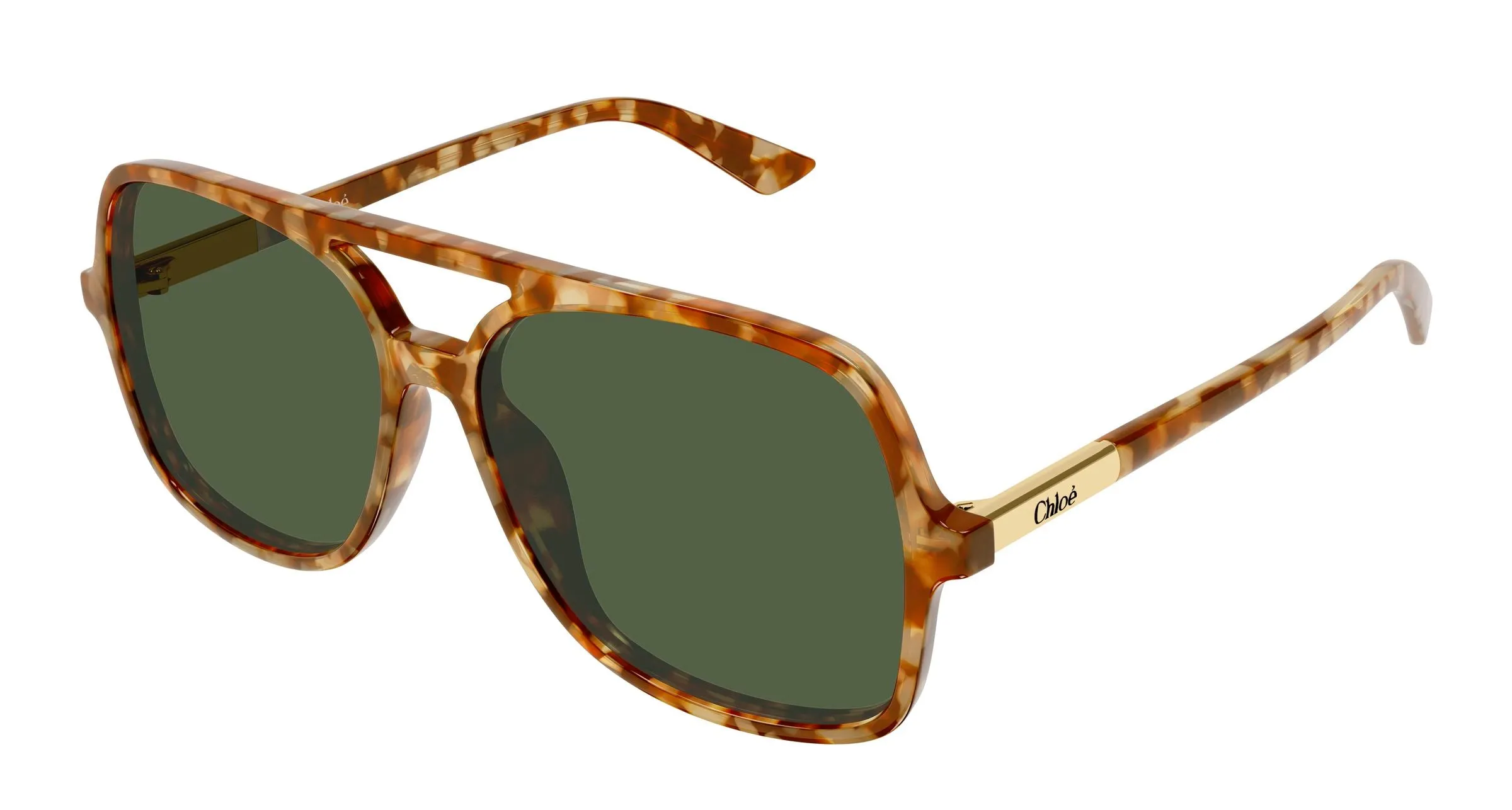 Chloé CH0364S 003 Occhiali da sole Acetato Havana Verde Pilot - immagine 1