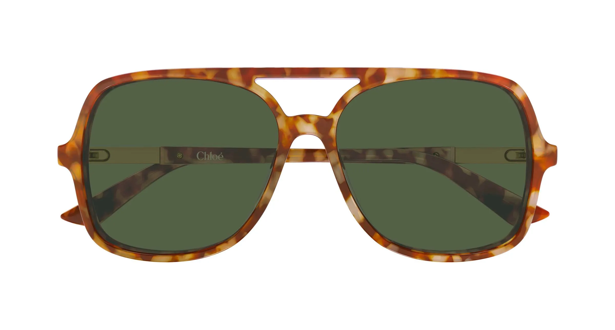 Chloé CH0364S 003 Occhiali da sole Acetato Havana Verde Pilot - immagine 2