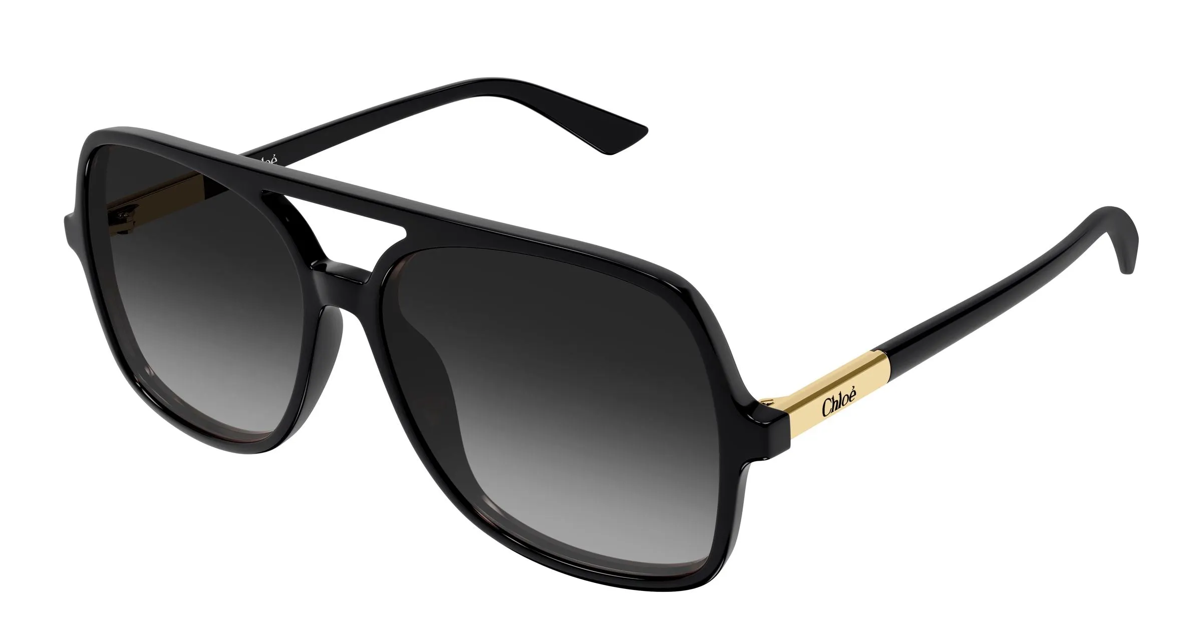 Chloé CH0364S 001 Occhiali da sole Acetato Nero Grigio Pilot - immagine 1