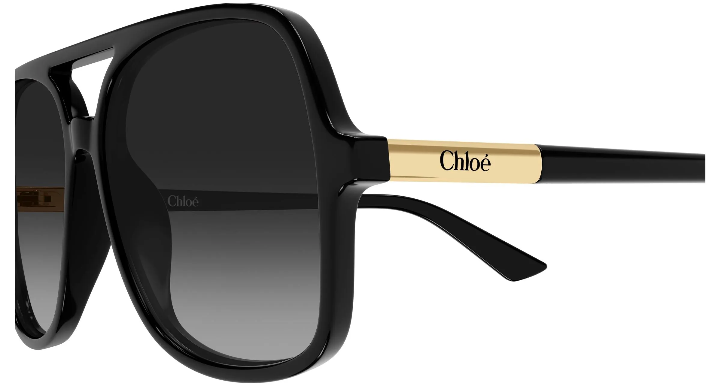 Chloé CH0364S 001 Occhiali da sole Acetato Nero Grigio Pilot - immagine 3