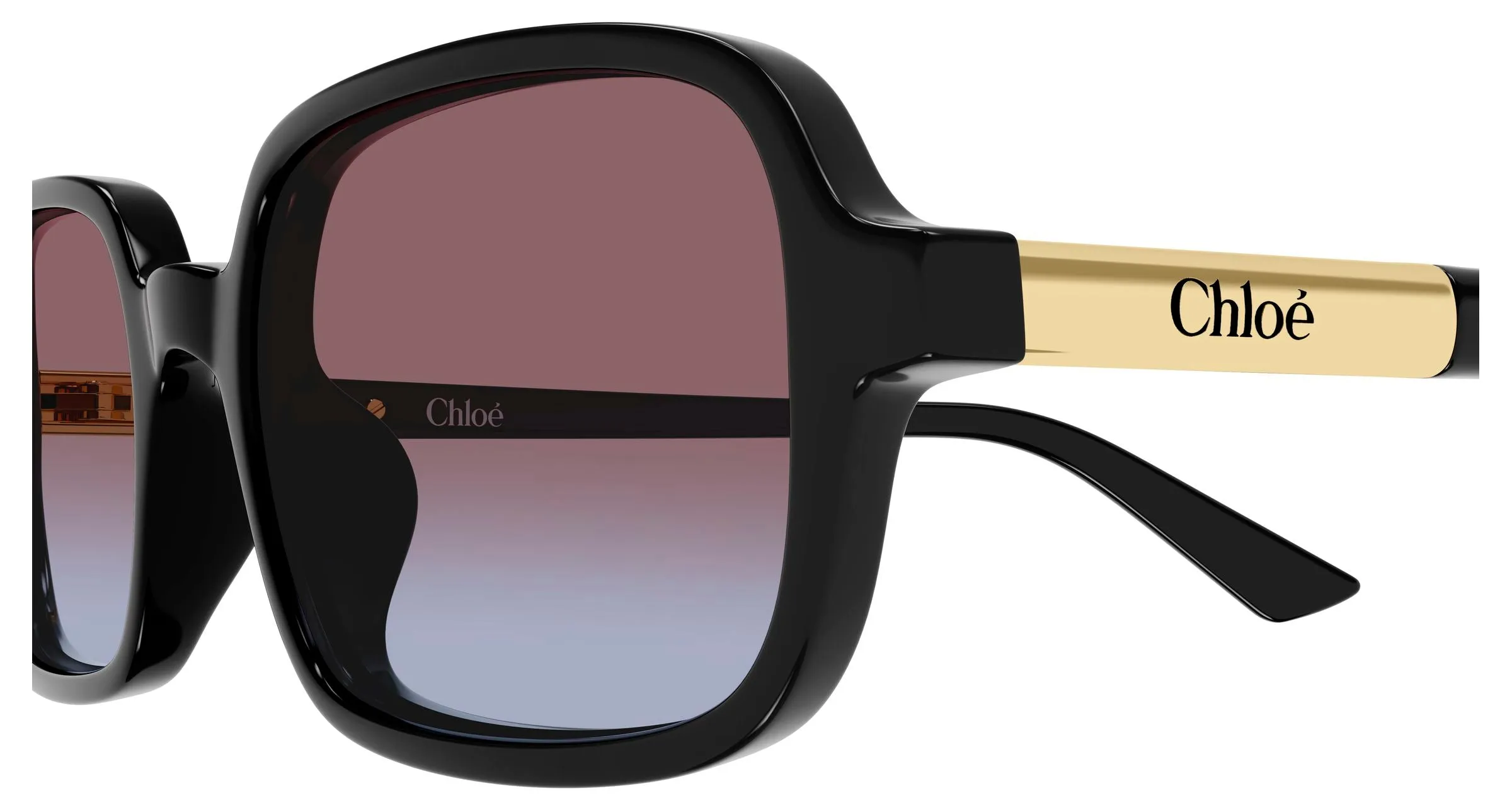 Chloé CH0363S 001 Occhiali da sole Acetato Nero Rosso Squadrata - immagine 3