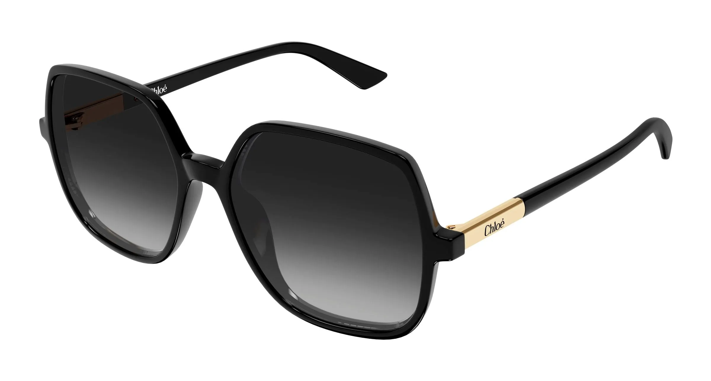 Chloé CH0362S 001 Occhiali da sole Acetato Nero Grigio Geometrica - immagine 1