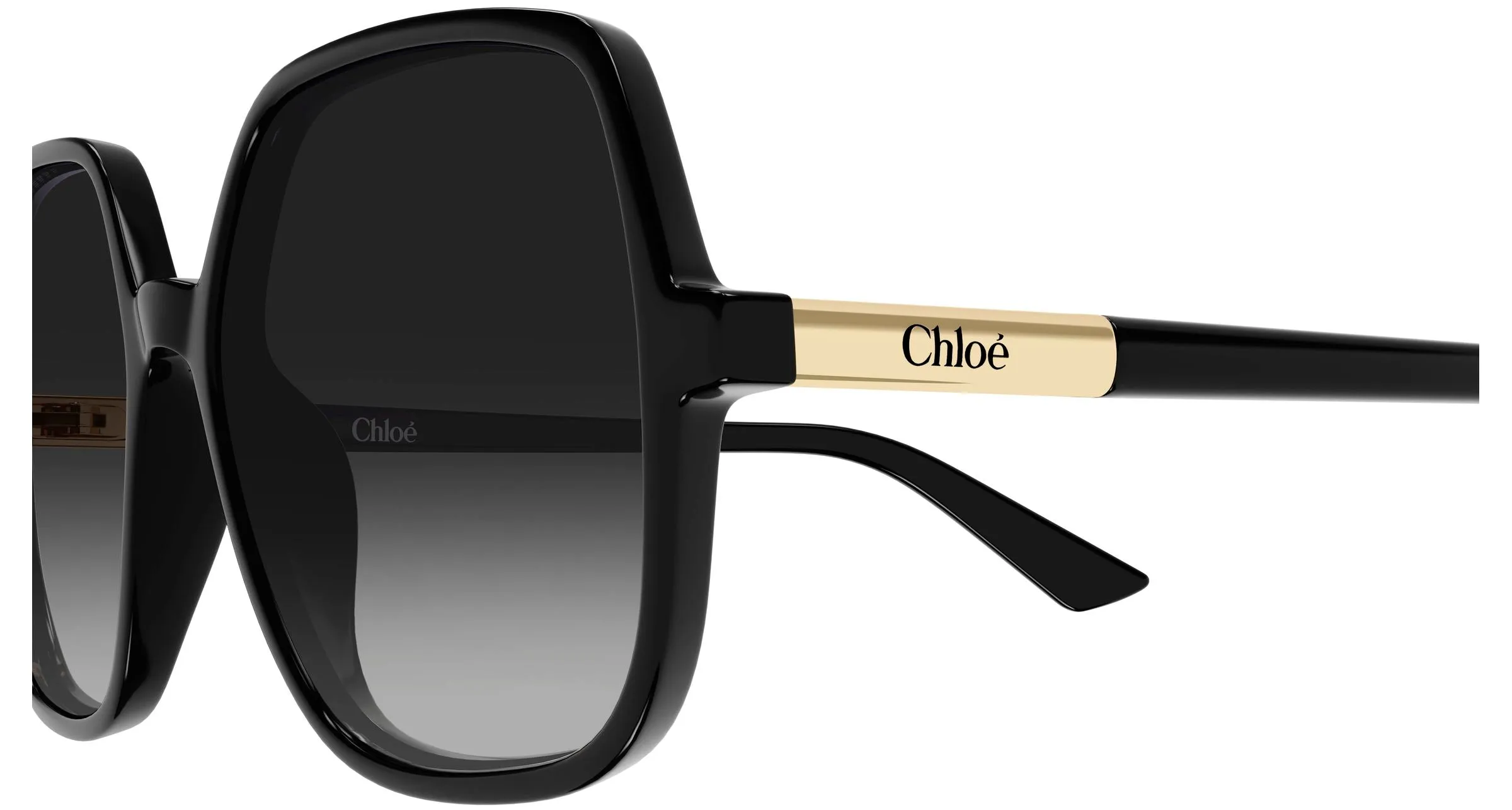 Chloé CH0362S 001 Occhiali da sole Acetato Nero Grigio Geometrica - immagine 3