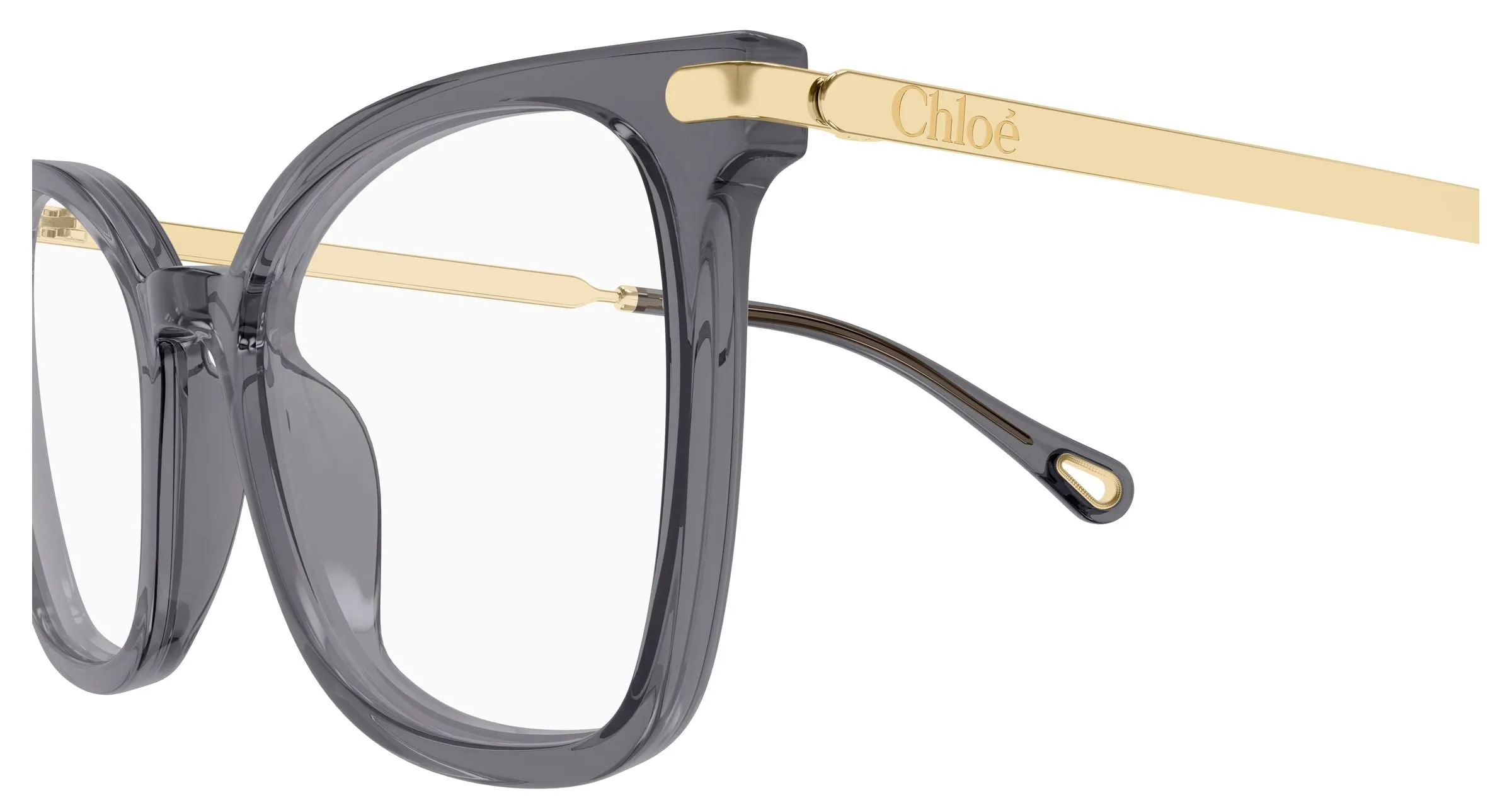 Chloé CH0360O 001 Montature da vista Acetato Grigio Trasparente Squadrata - immagine 3