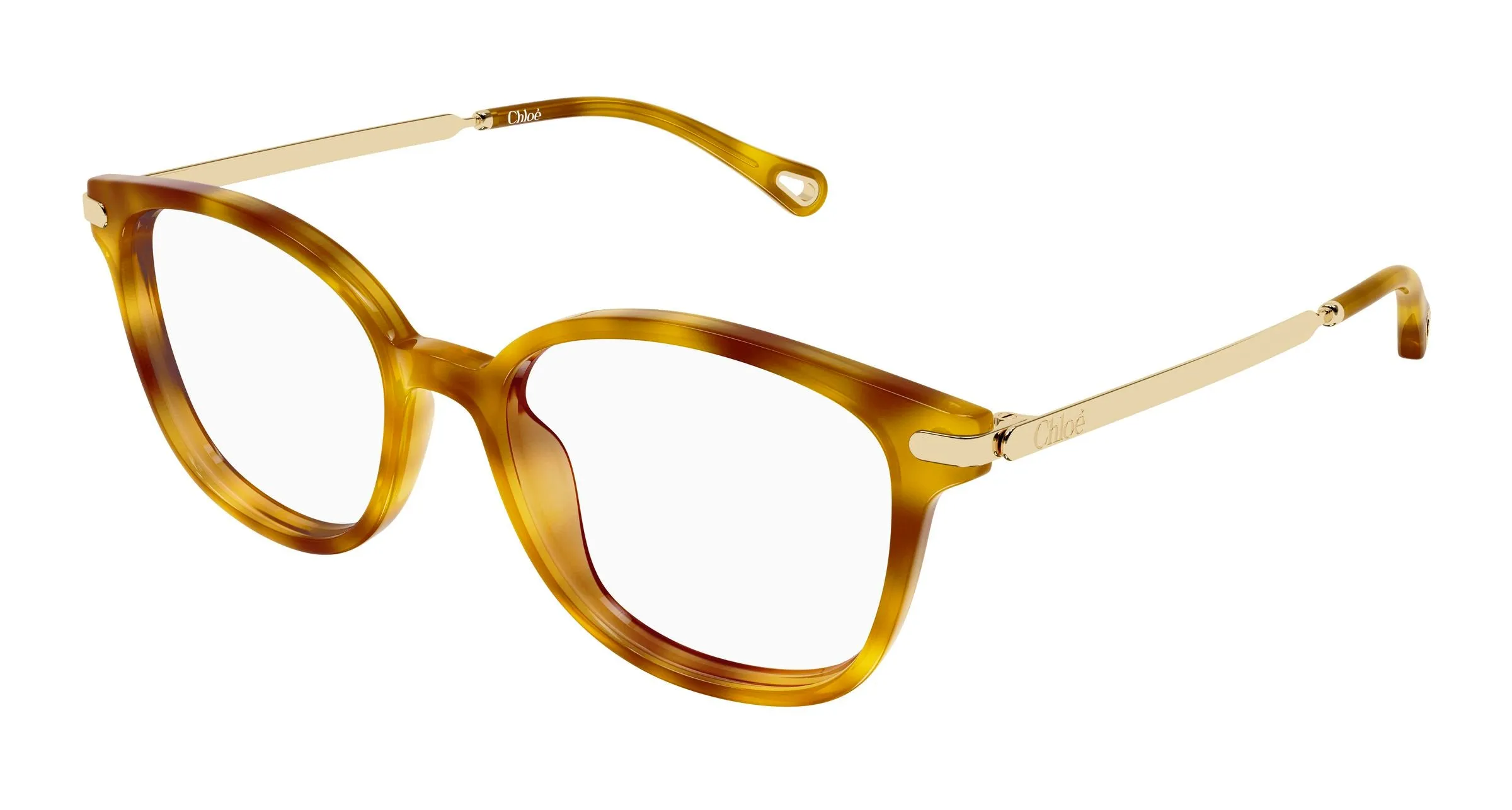 Chloé CH0359O 002 Montature da vista Acetato Havana Trasparente Squadrata - immagine 1
