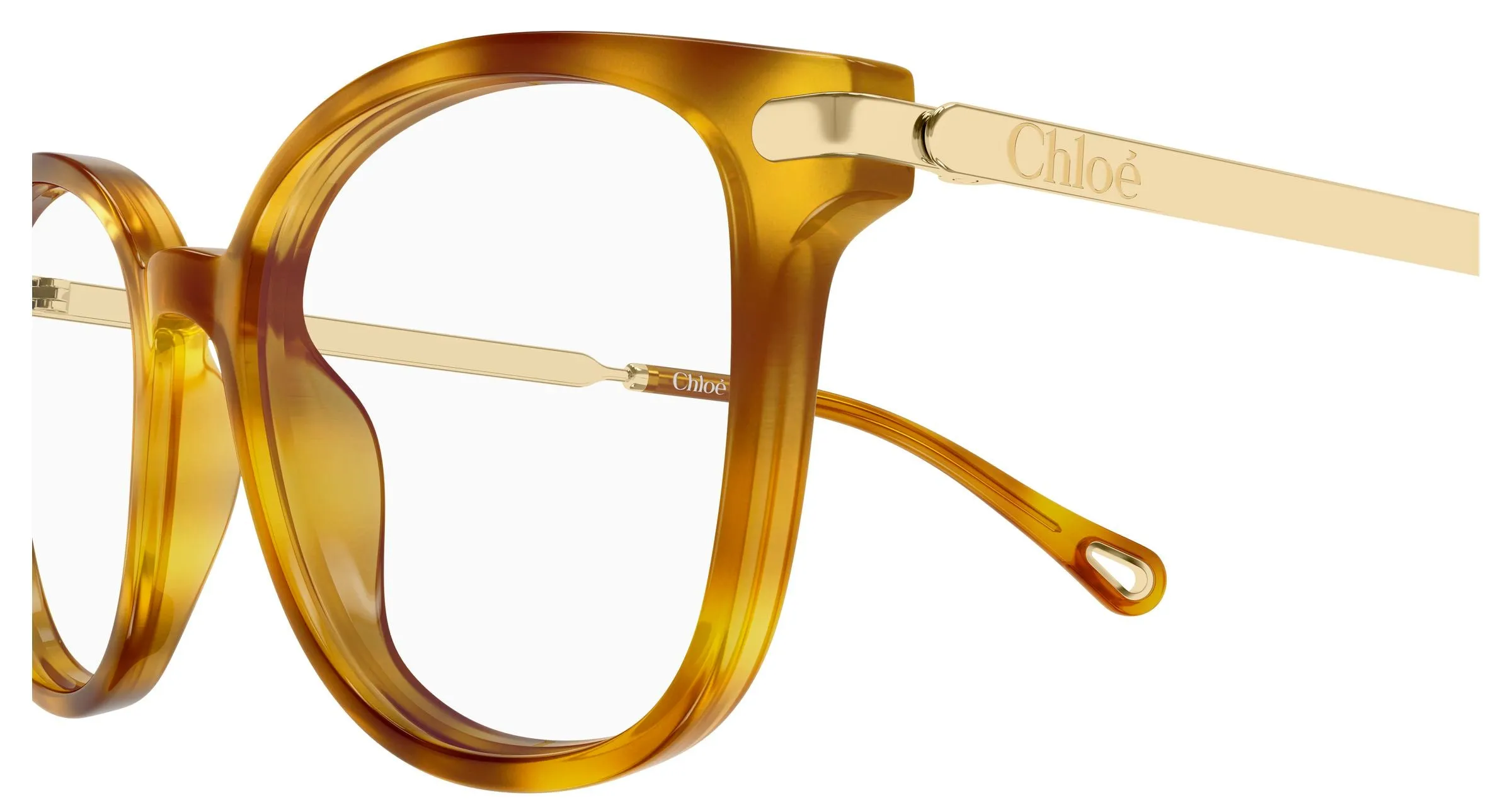 Chloé CH0359O 002 Montature da vista Acetato Havana Trasparente Squadrata - immagine 3