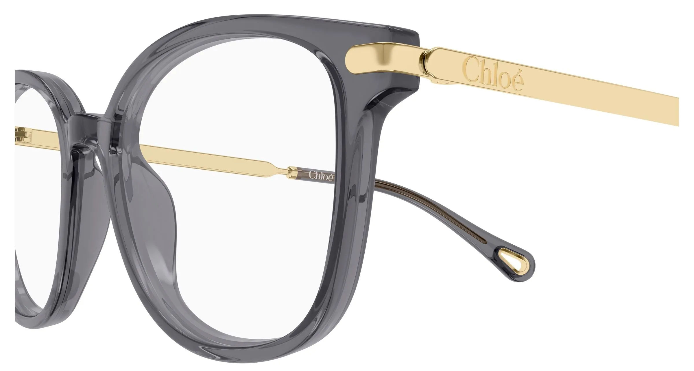 Chloé CH0359O 001 Montature da vista Acetato Grigio Trasparente Squadrata - immagine 3