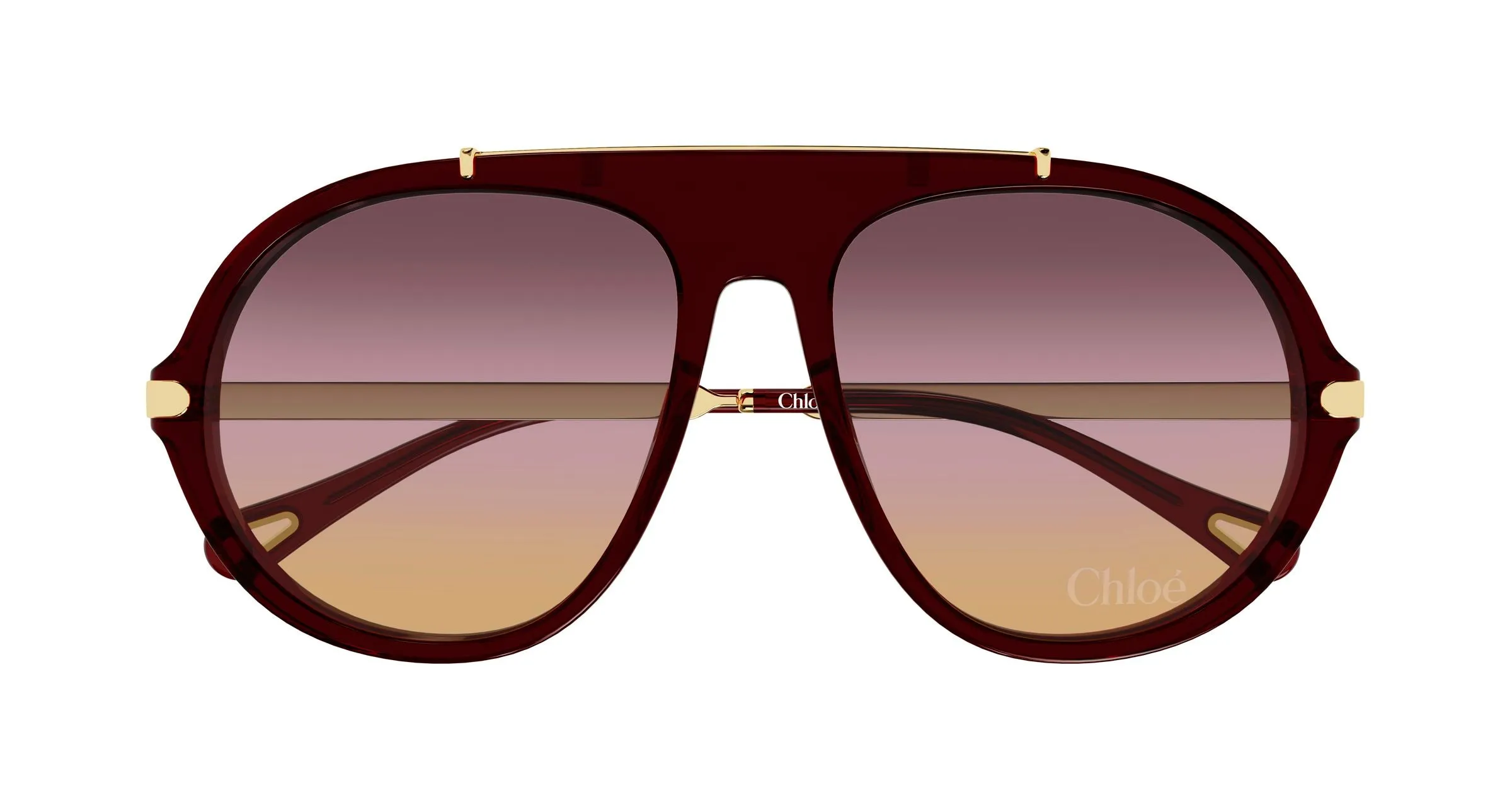 Chloé CH0357S 004 Occhiali da sole Acetato Bordeaux Rosa Rotonda - immagine 2
