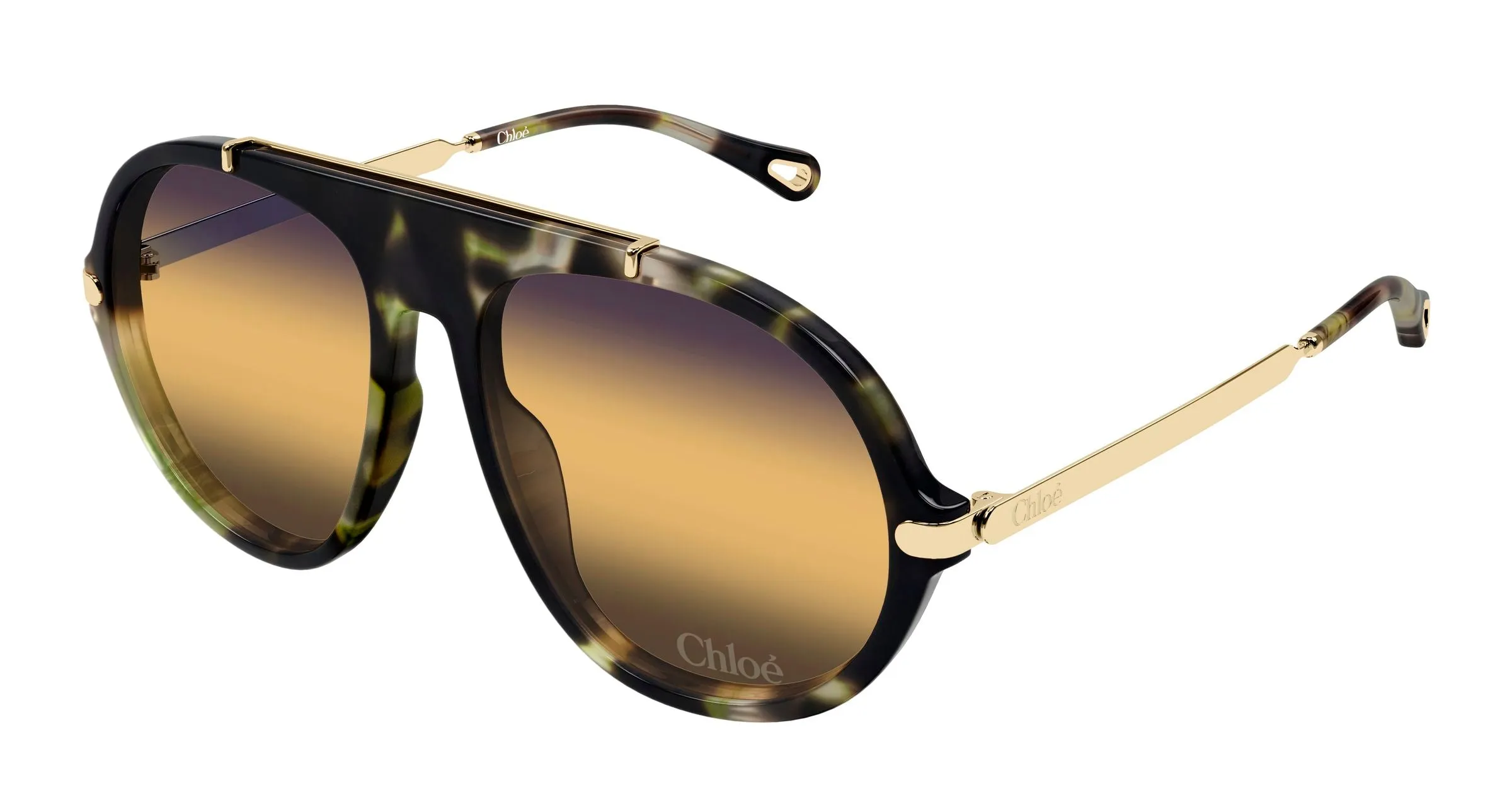 Chloé CH0357S 003 Occhiali da sole Acetato Havana Rotonda Sfumato - immagine 1