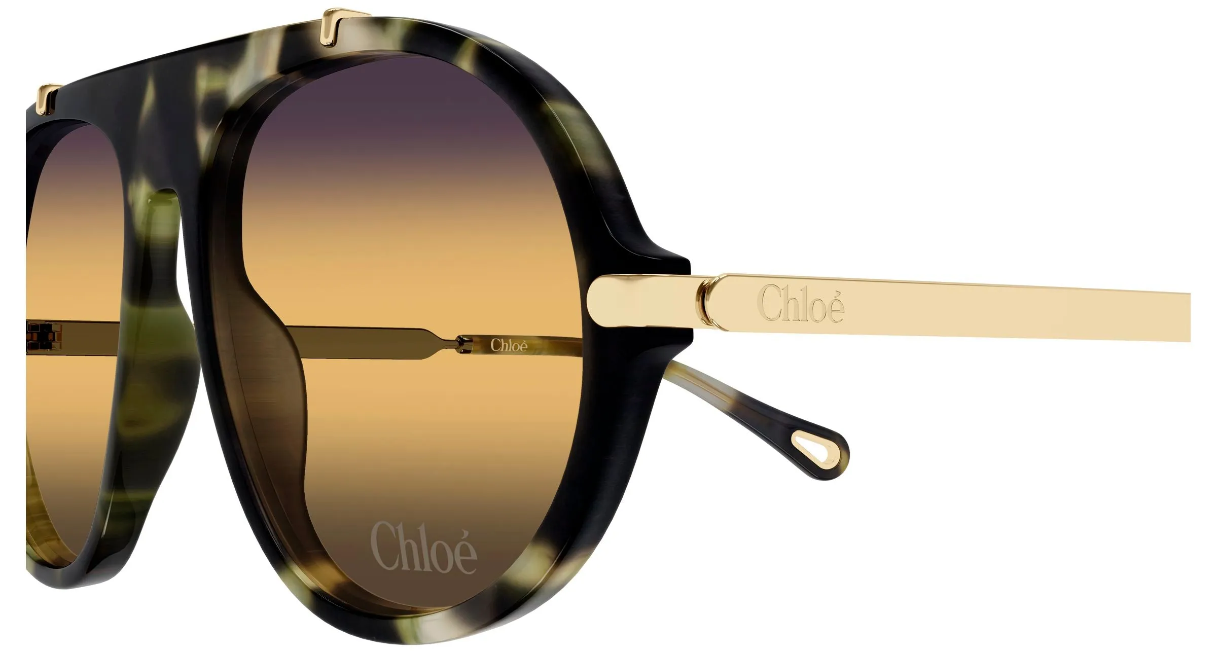 Chloé CH0357S 003 Occhiali da sole Acetato Havana Rotonda Sfumato - immagine 3