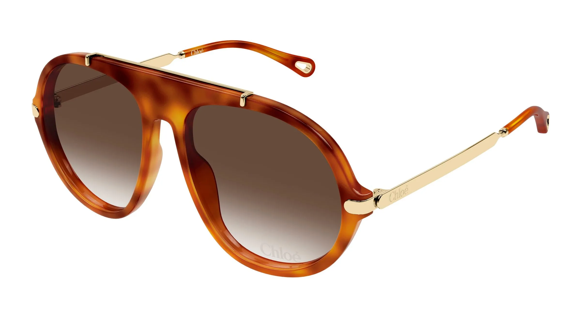 Chloé CH0357S 002 Occhiali da sole Acetato Havana Marrone Rotonda - immagine 1