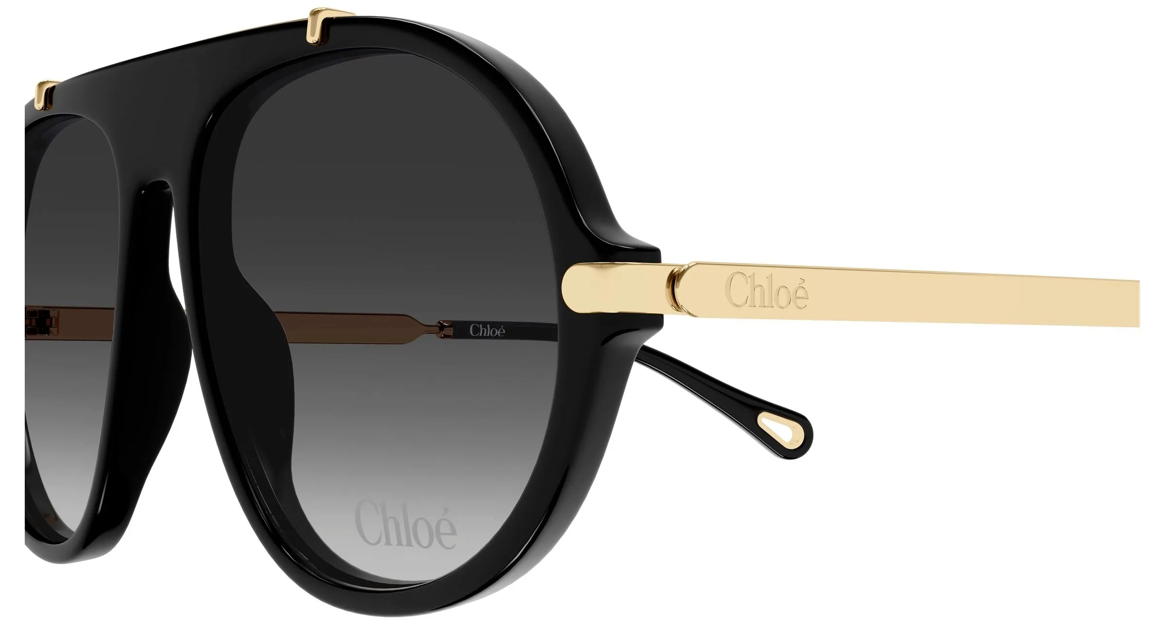 Chloé CH0357S 001 Occhiali da sole Acetato Nero Grigio Rotonda - immagine 3