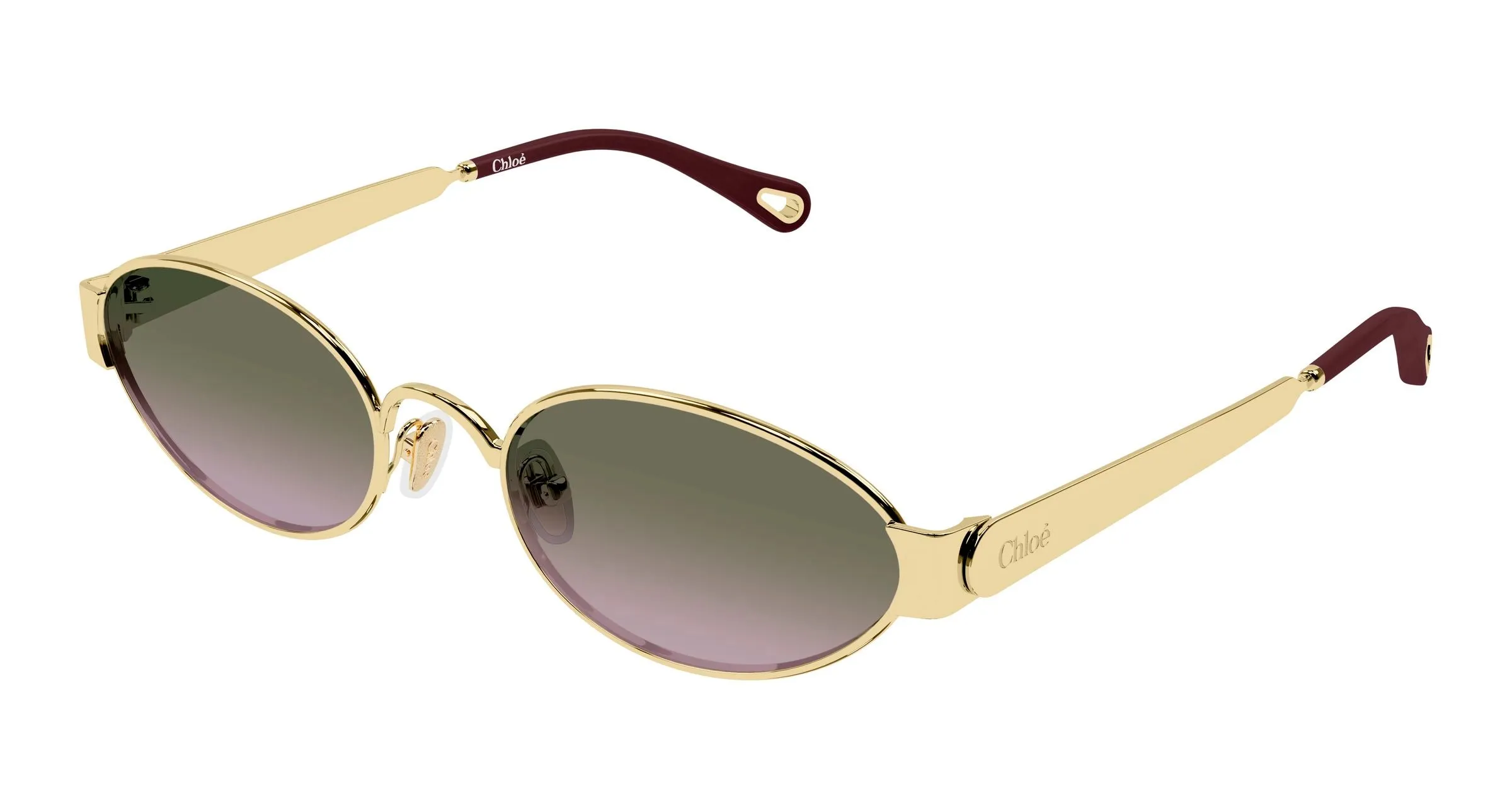 Chloé CH0355S 004 Occhiali da sole Metallo Oro Verde Rotonda - immagine 1