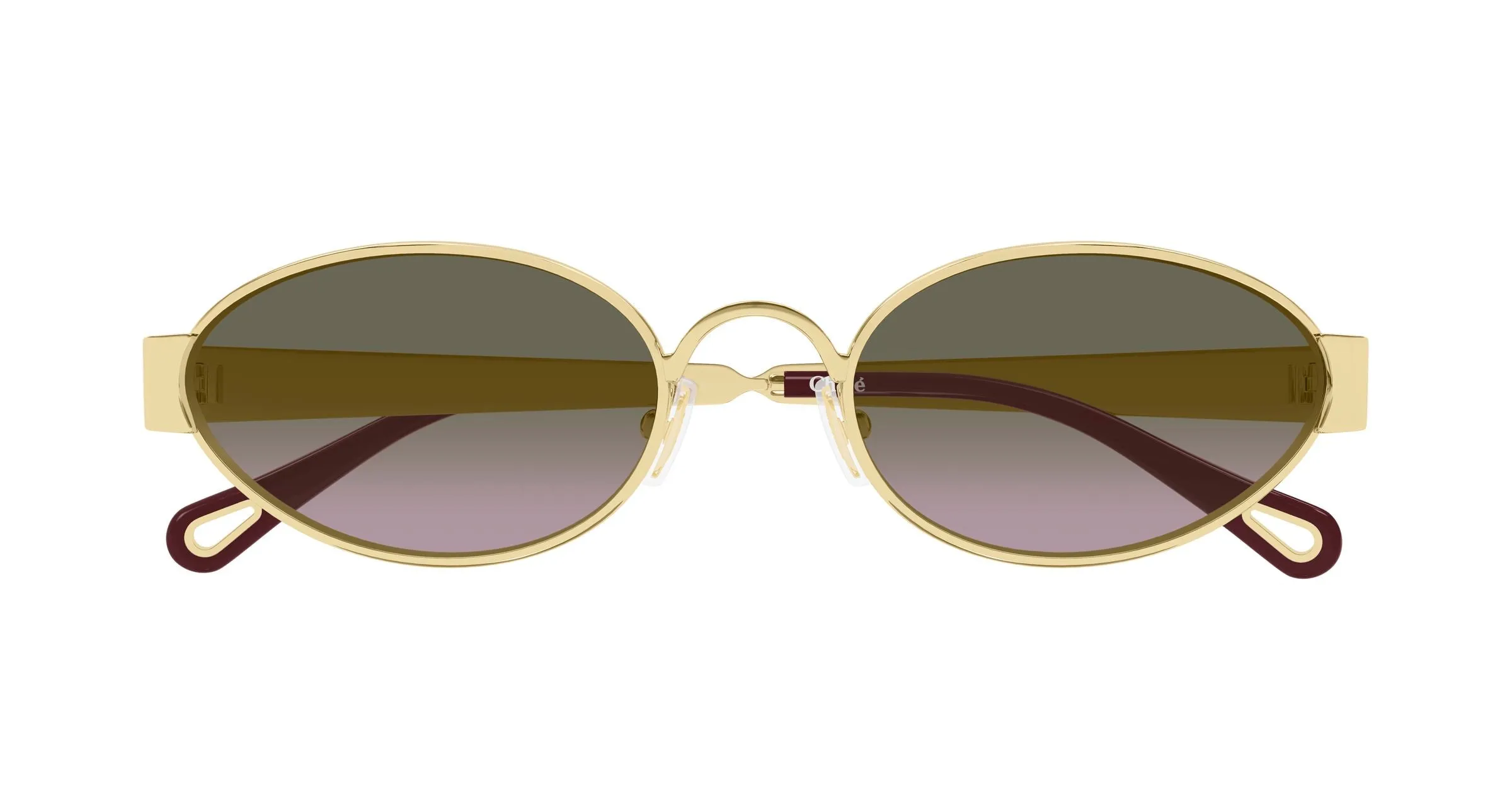 Chloé CH0355S 004 Occhiali da sole Metallo Oro Verde Rotonda - immagine 2