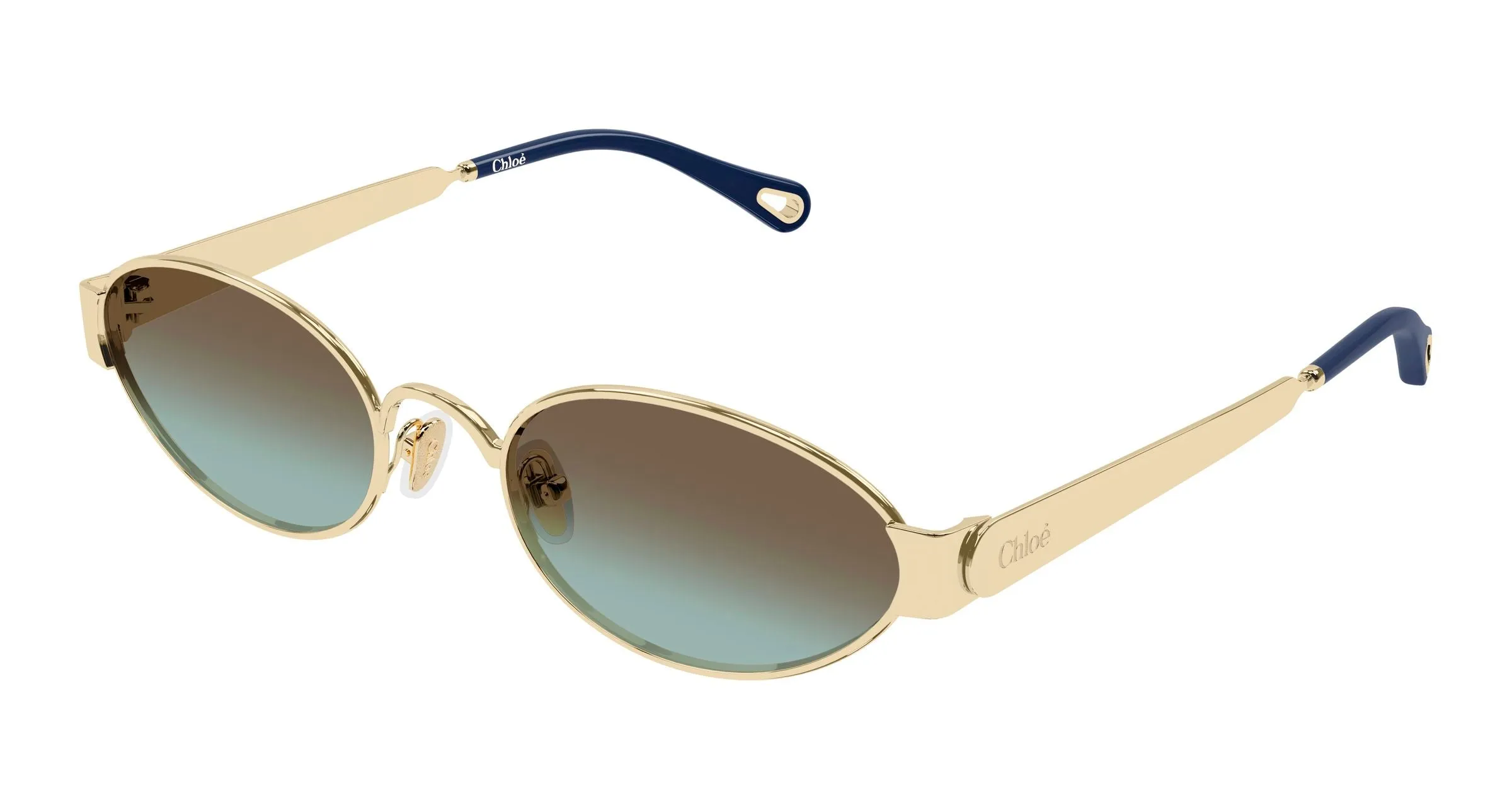 Chloé CH0355S 003 Occhiali da sole Metallo Oro Marrone Rotonda - immagine 1