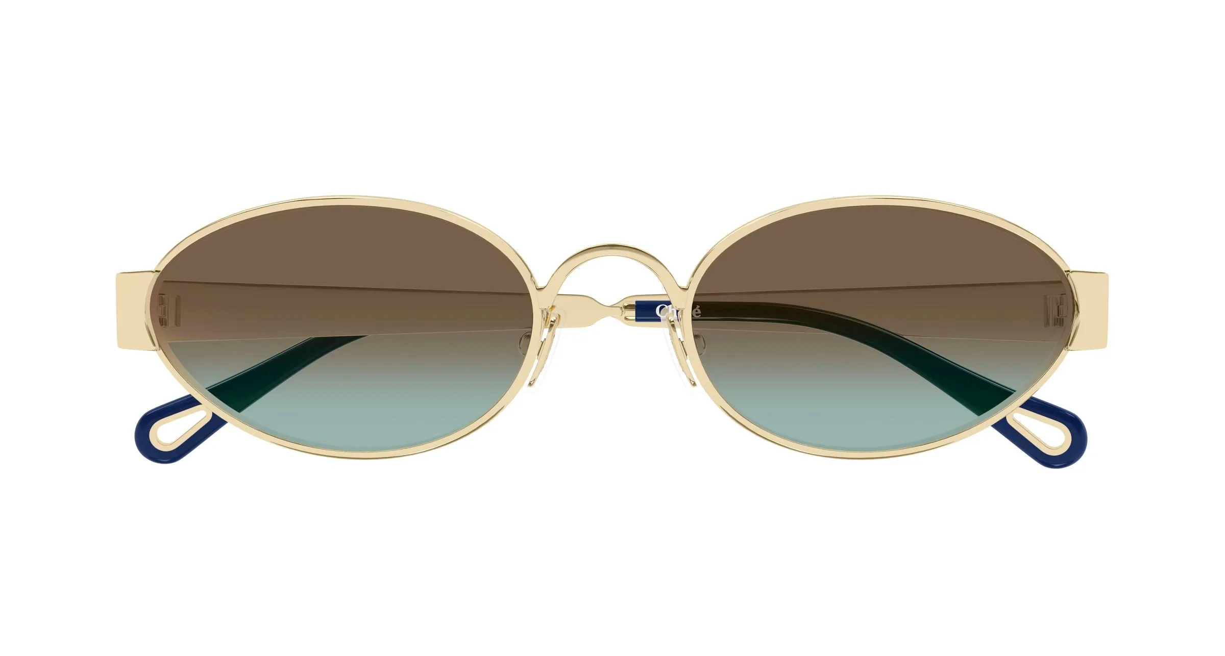Chloé CH0355S 003 Occhiali da sole Metallo Oro Marrone Rotonda - immagine 2