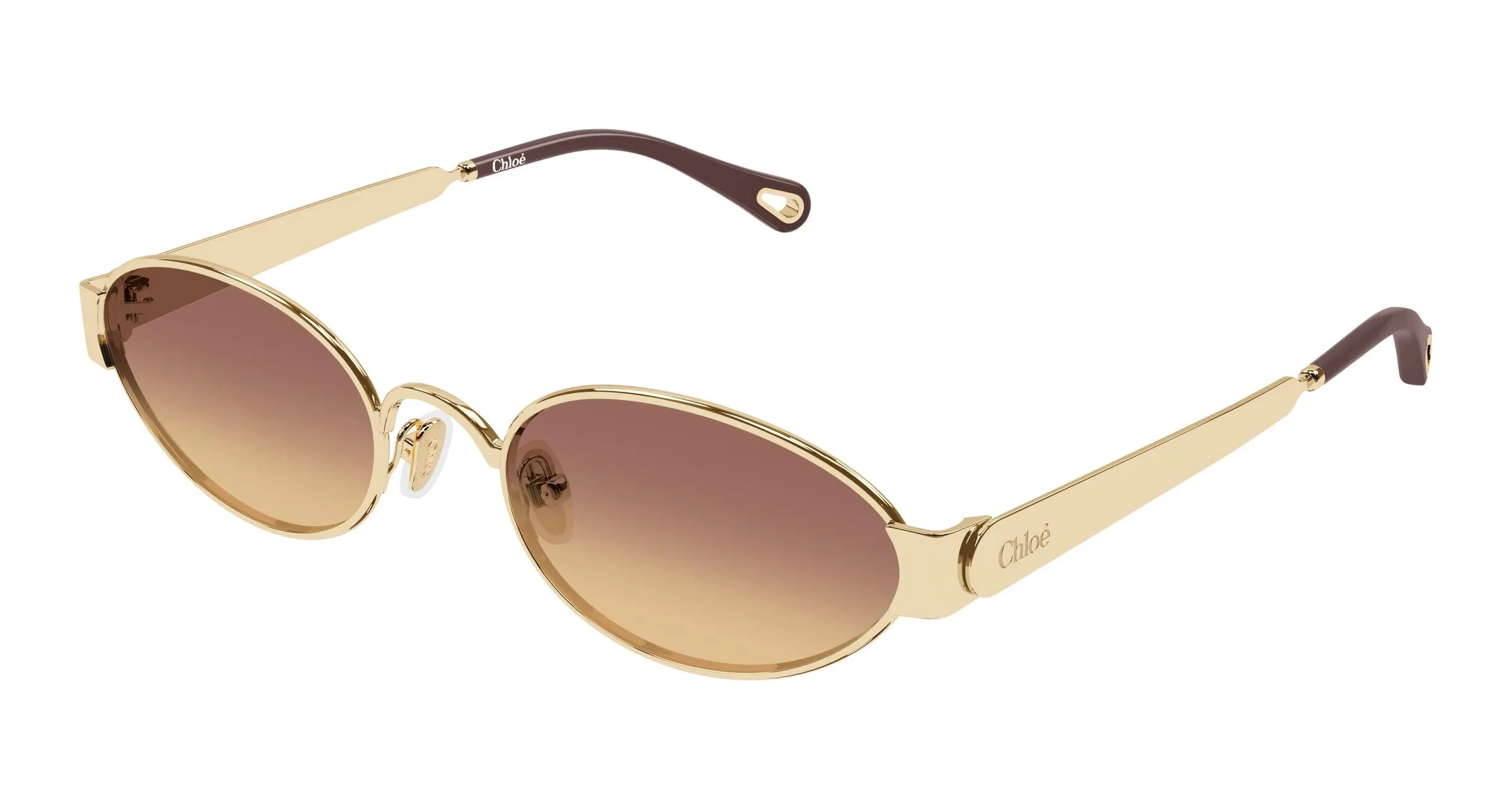 Chloé CH0355S 002 Occhiali da sole Metallo Oro Marrone Rotonda - immagine 1