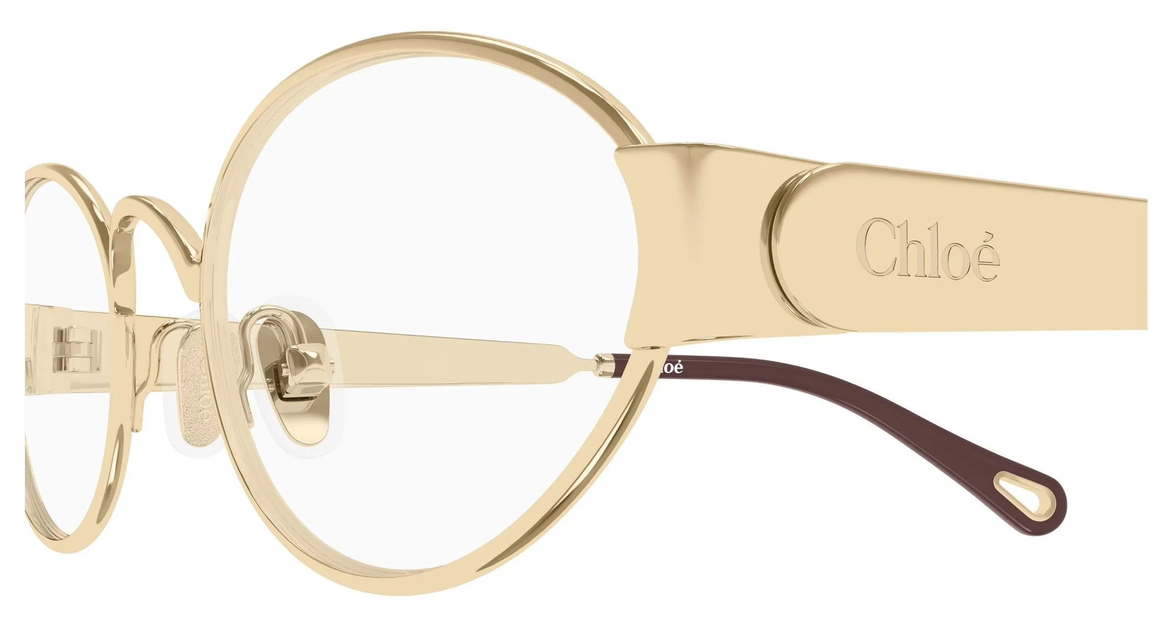 Chloé CH0355O 002 Montature da vista Metallo Oro Trasparente Rotonda - immagine 3