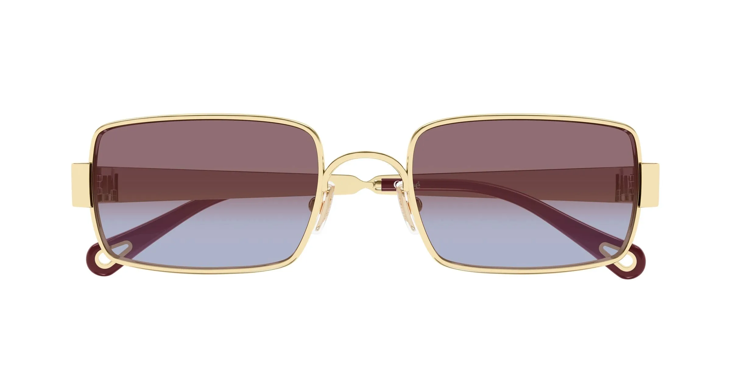 Chloé CH0354S 004 Occhiali da sole Metallo Oro Rosso Squadrata - immagine 2