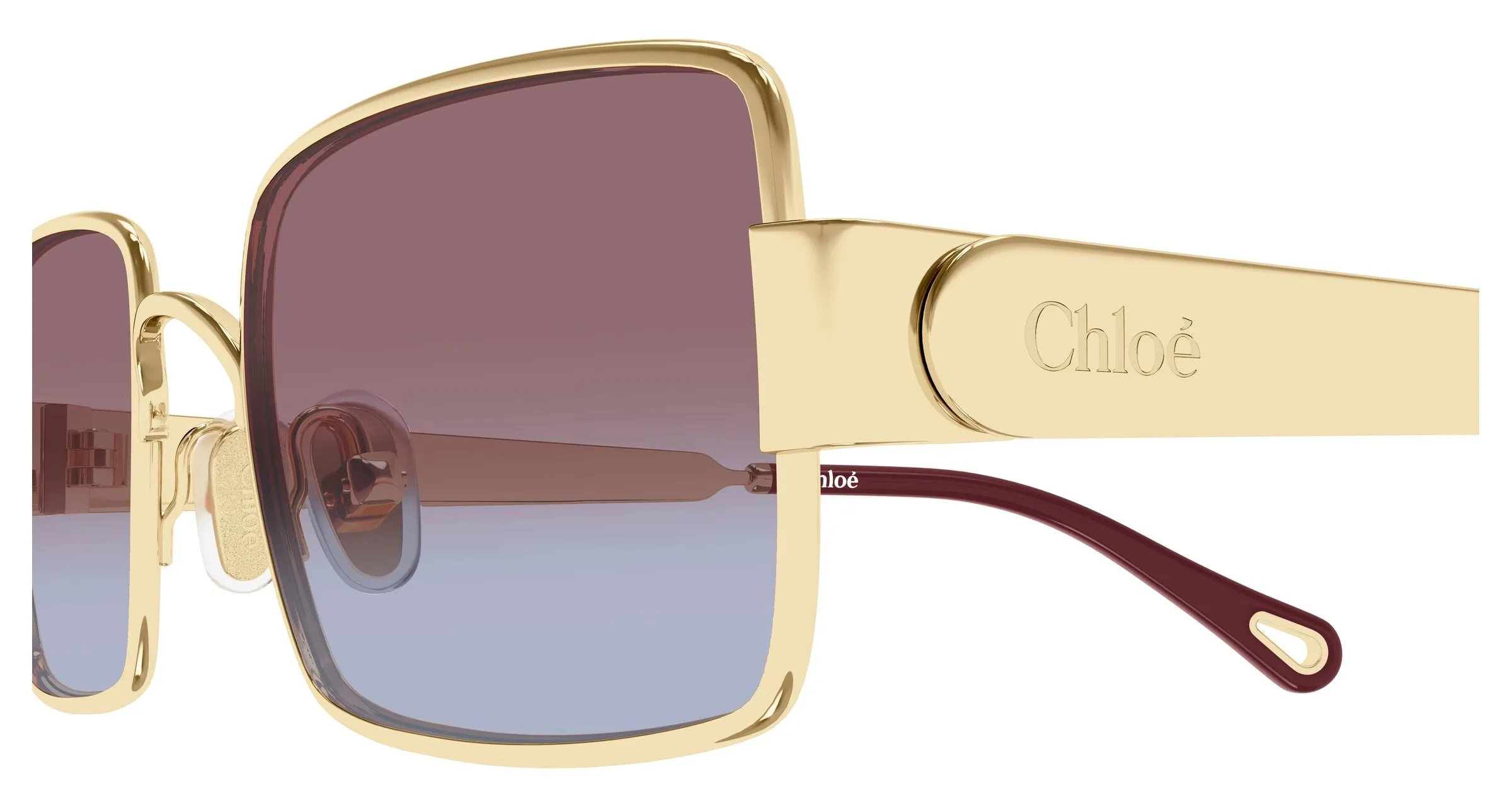 Chloé CH0354S 004 Occhiali da sole Metallo Oro Rosso Squadrata - immagine 3
