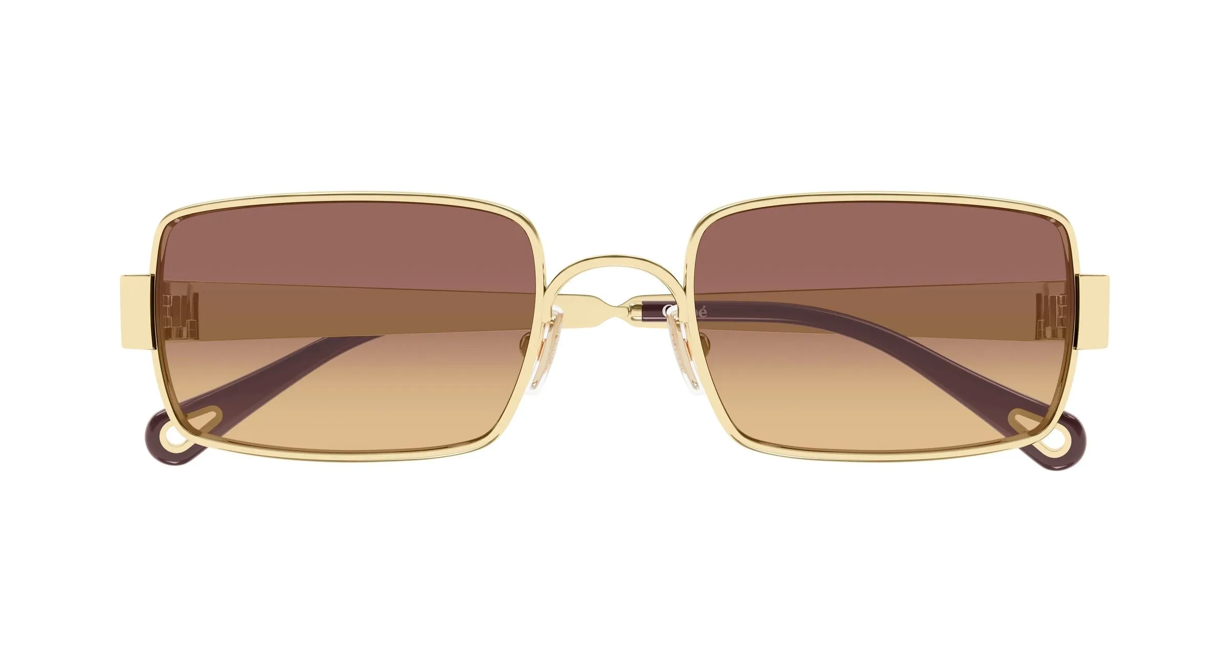 Chloé CH0354S 002 Occhiali da sole Metallo Oro Marrone Squadrata - immagine 2