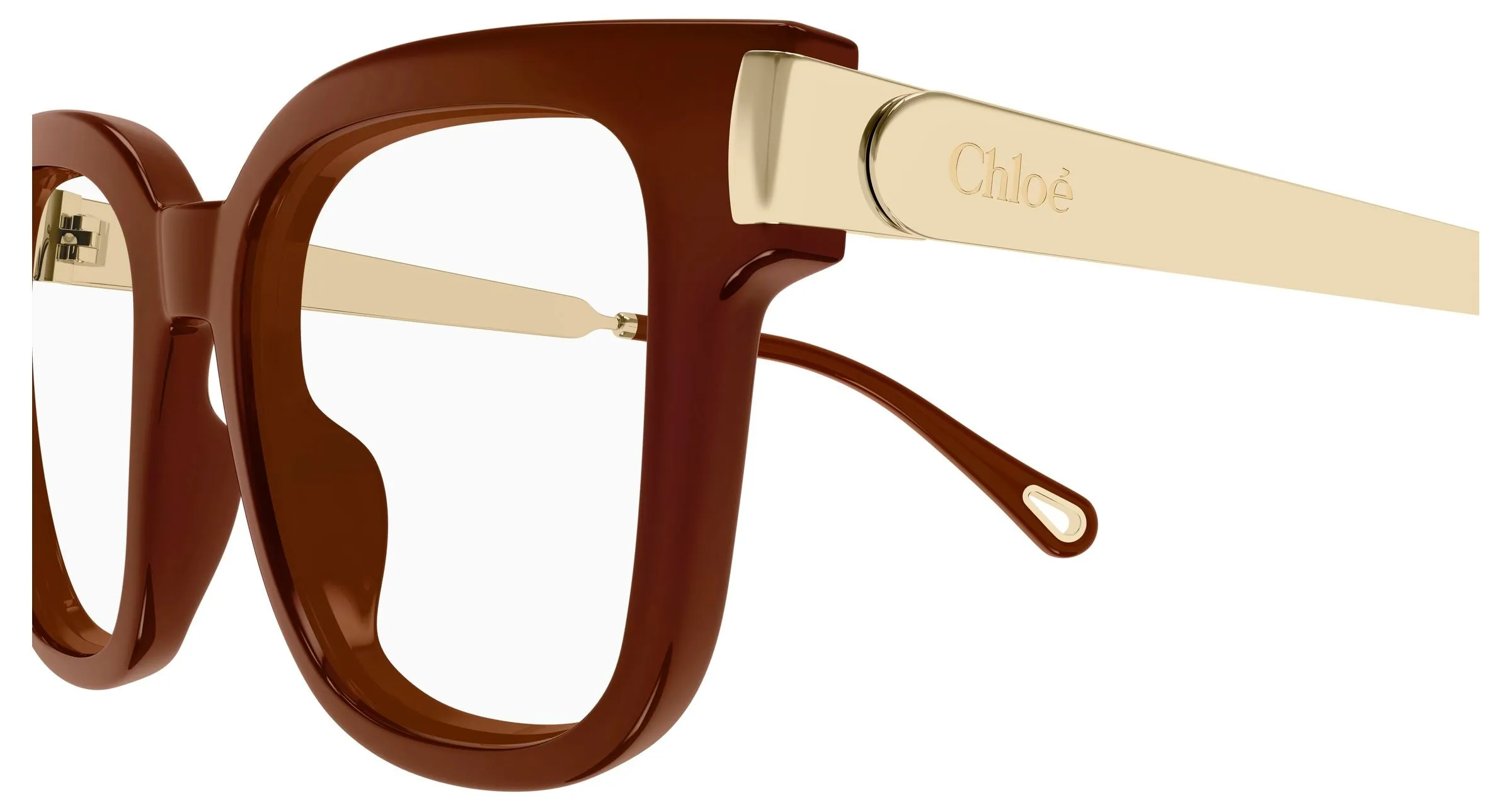 Chloé CH0353O 003 Montature da vista Acetato Marrone Trasparente Squadrata - immagine 3