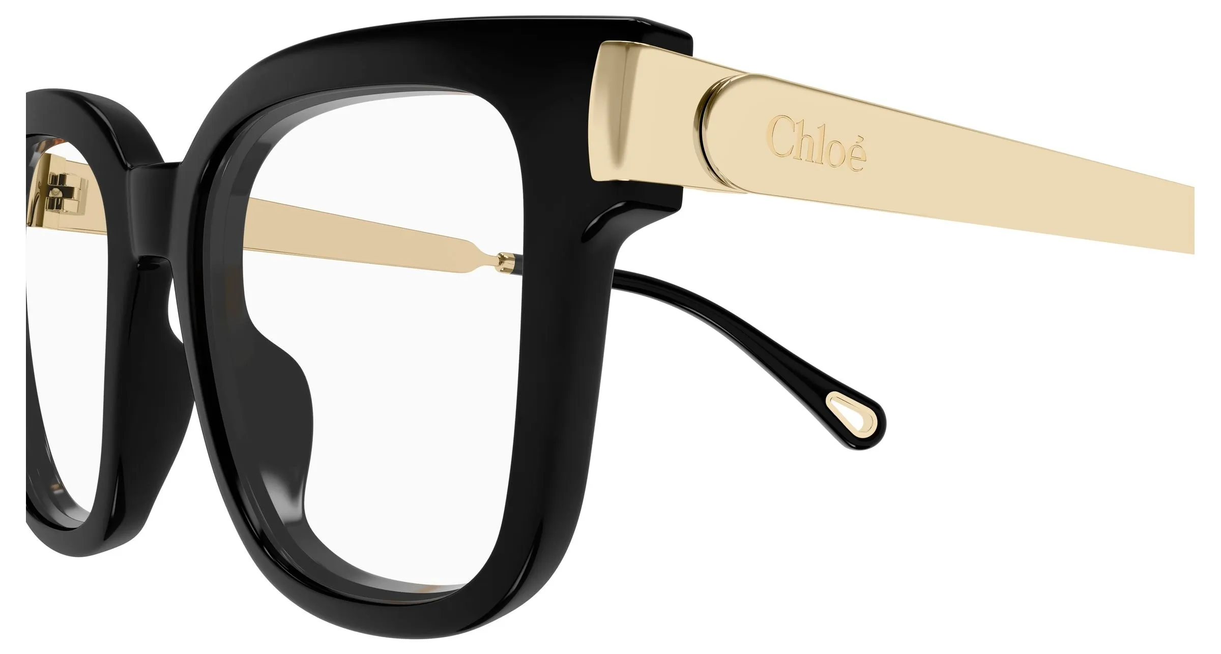 Chloé CH0353O 001 Montature da vista Acetato Nero Trasparente Squadrata - immagine 3