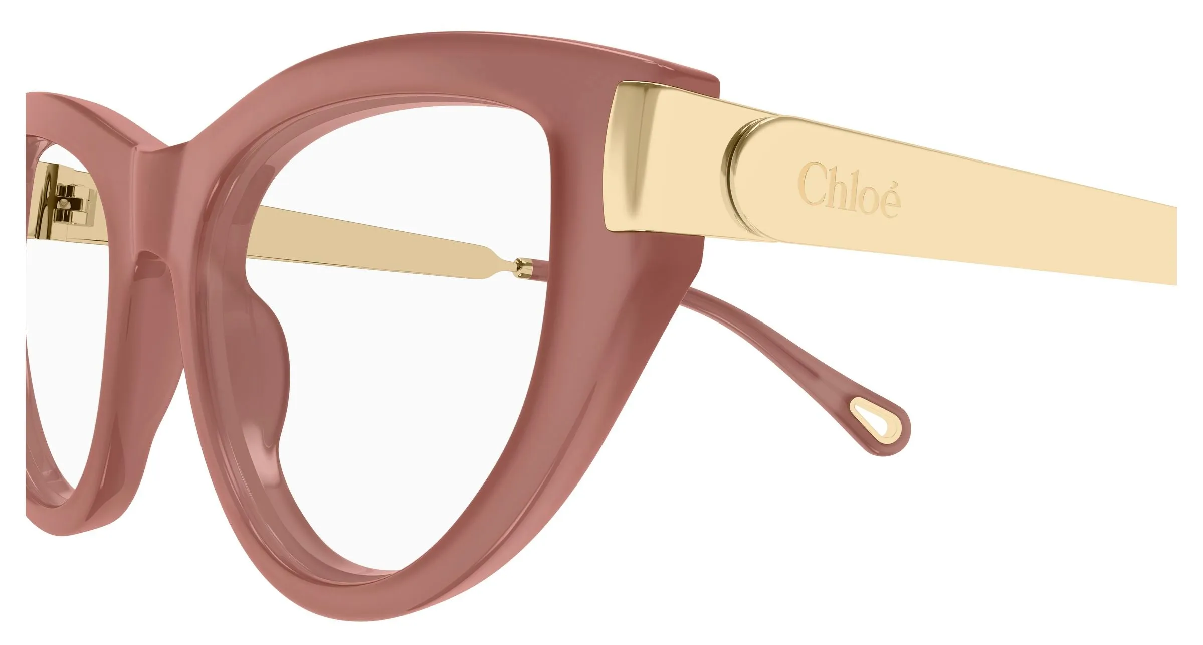 Chloé CH0352O 004 Montature da vista Acetato Rosa Trasparente Cat Eye - immagine 3