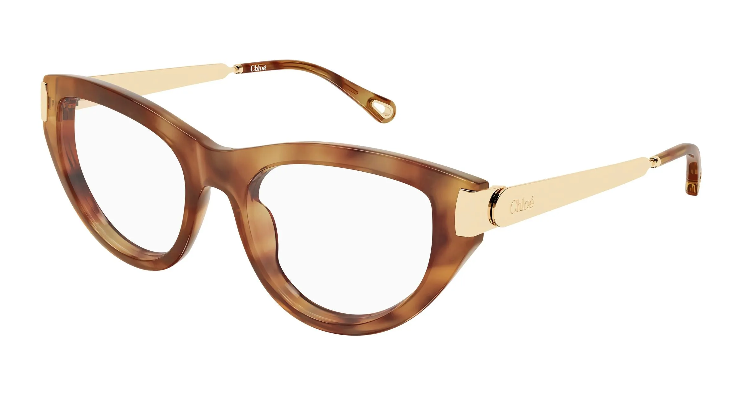 Chloé CH0352O 002 Montature da vista Acetato Havana Trasparente Cat Eye - immagine 1
