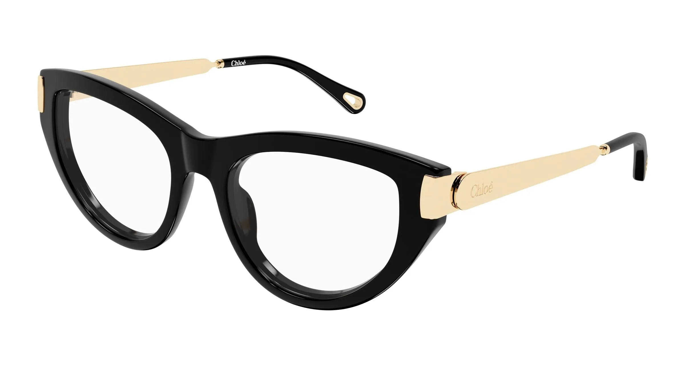 Chloé CH0352O 001 Montature da vista Acetato Nero Trasparente Cat Eye - immagine 1