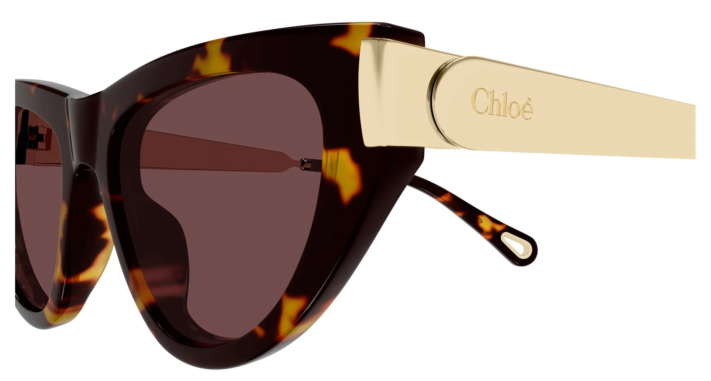 Chloé CH0350S 003 Occhiali da sole Acetato Havana Viola Cat Eye - immagine 3