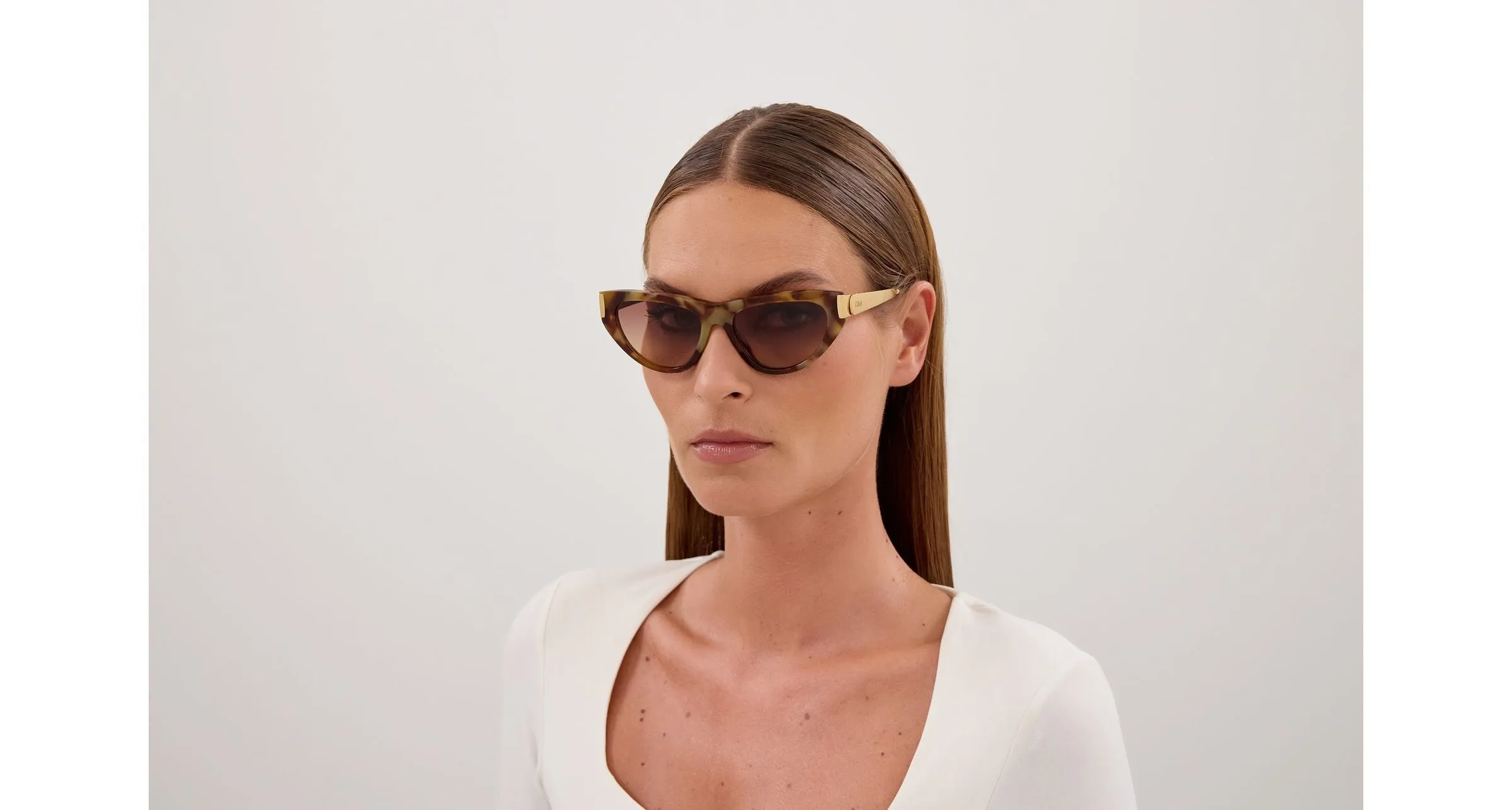 Chloé CH0350S 002 Occhiali da sole Acetato Havana Marrone Cat Eye - immagine 4