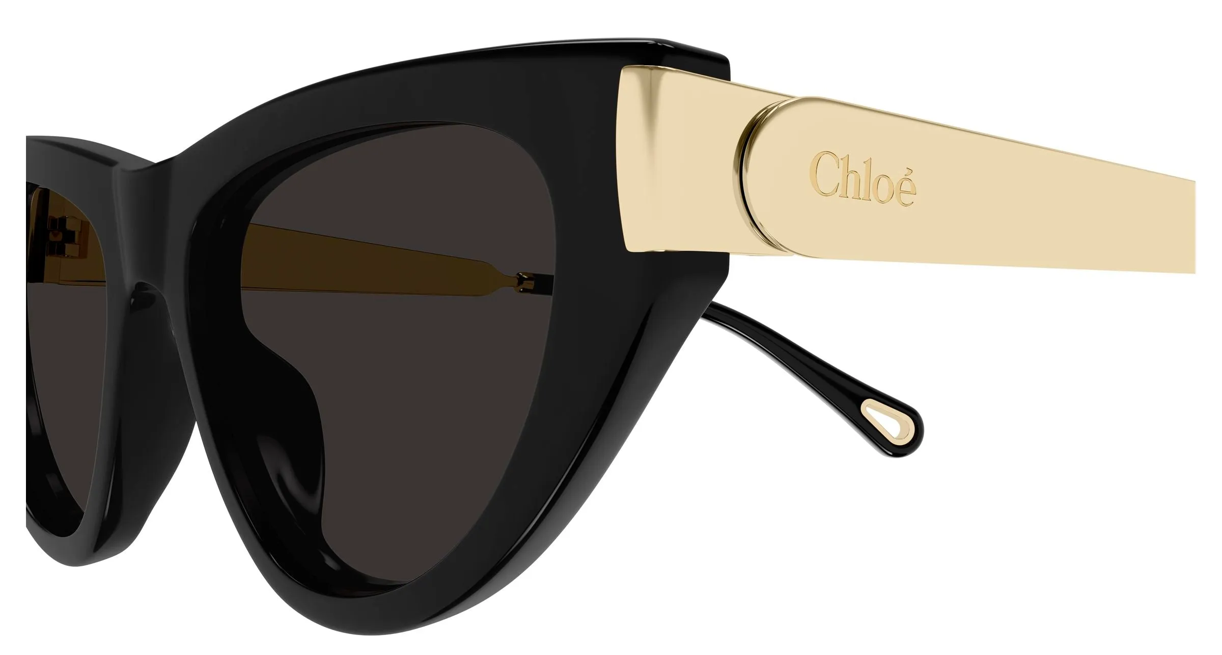 Chloé CH0350S 001 Occhiali da sole Acetato Nero Grigio Cat Eye - immagine 3