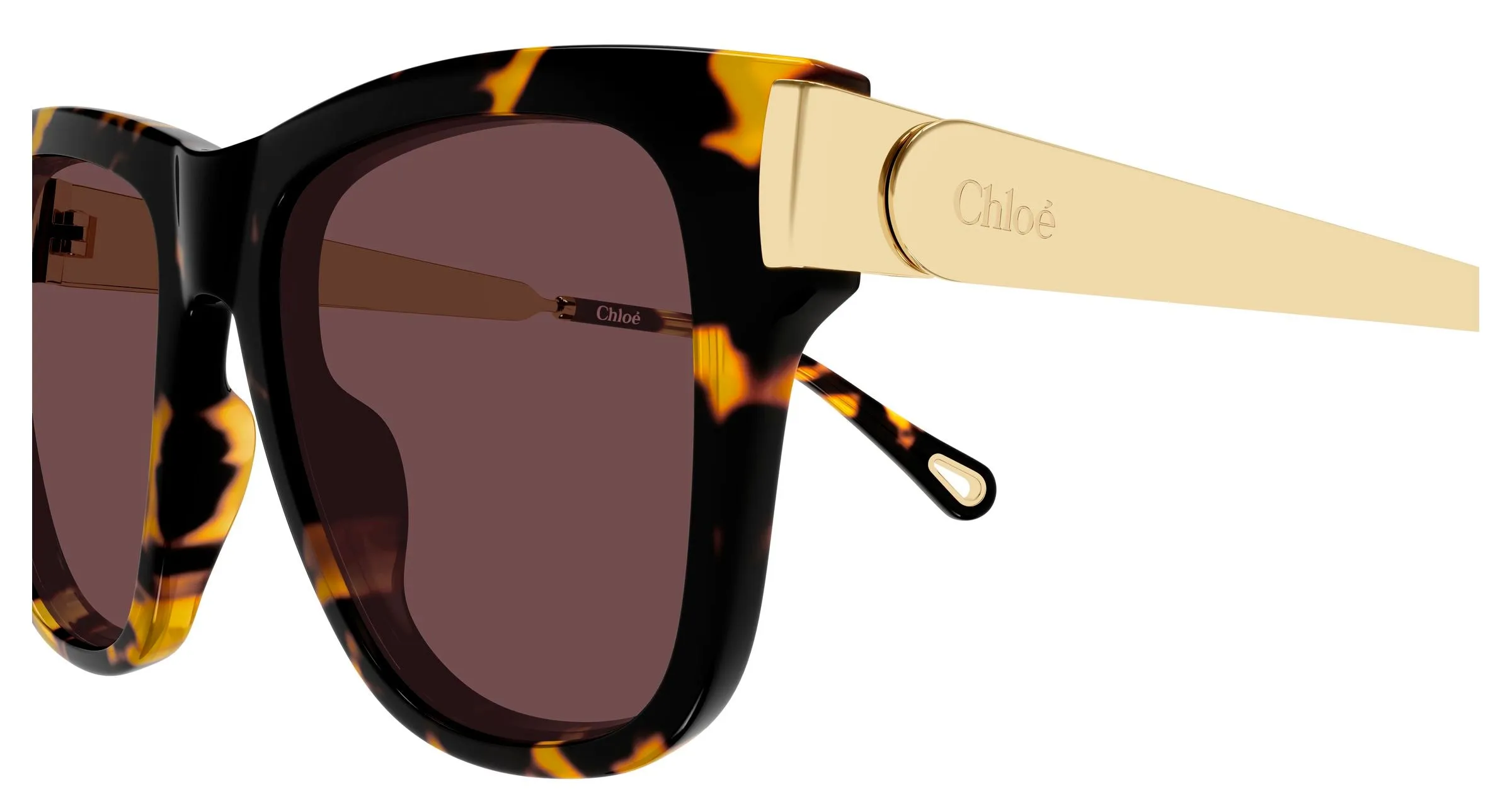 Chloé CH0349S 003 Occhiali da sole Acetato Havana Viola Cat Eye - immagine 3