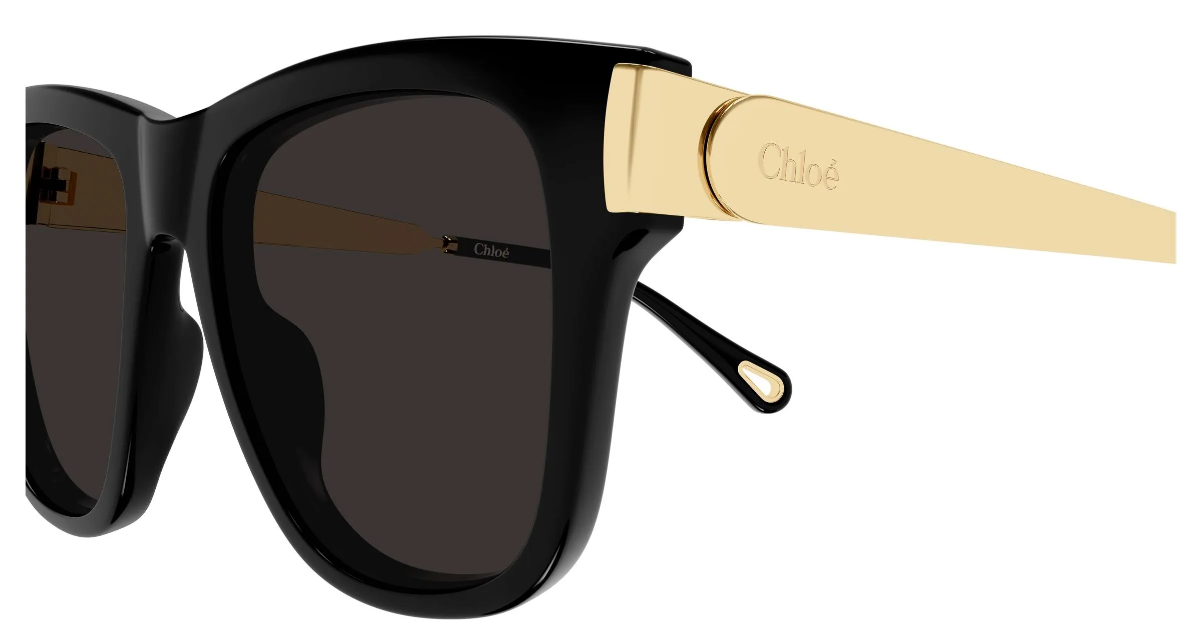 Chloé CH0349S 001 Occhiali da sole Acetato Nero Grigio Cat Eye - immagine 3