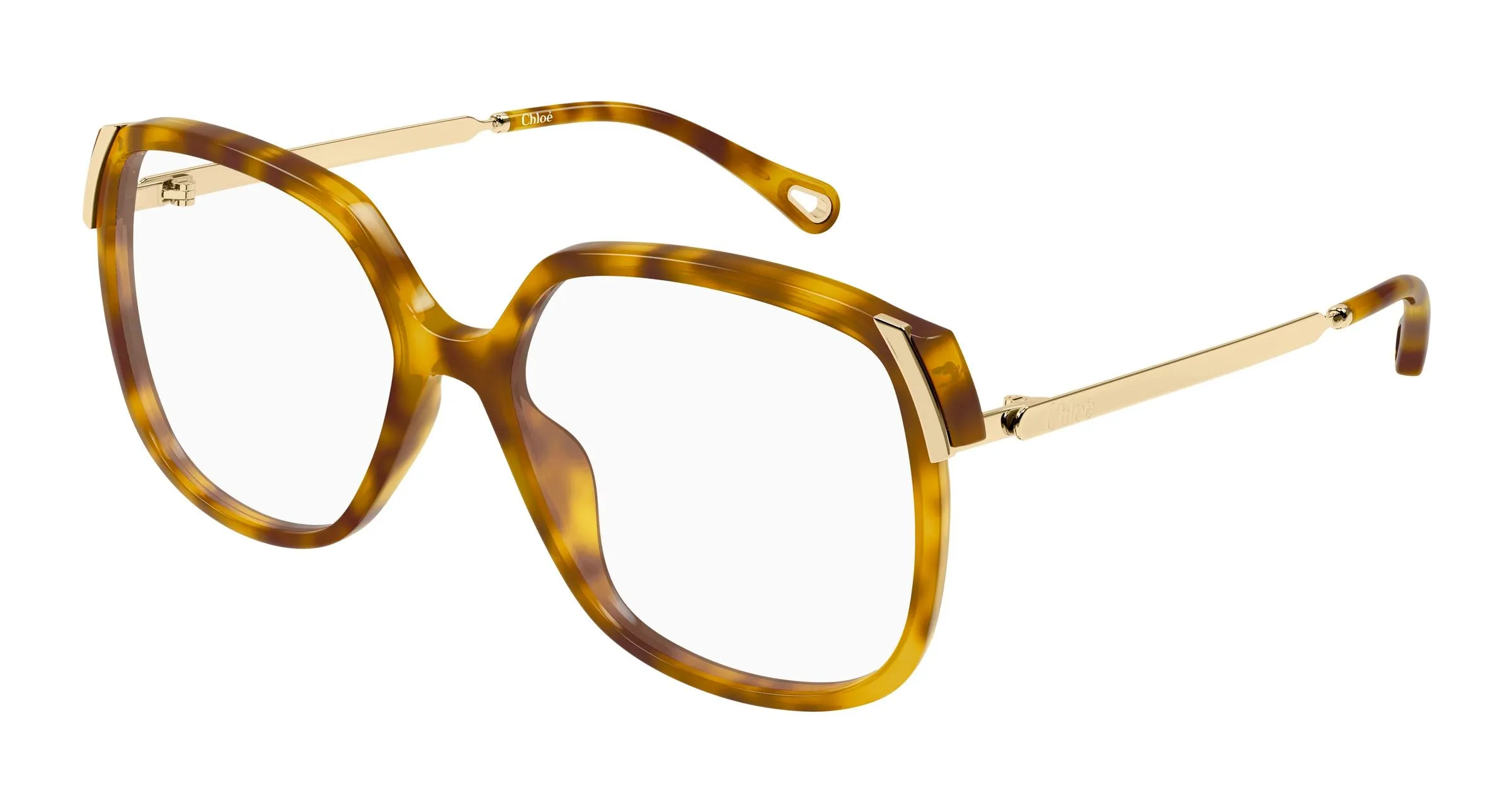 Chloé CH0287O 008 Montature da vista Acetato Havana Trasparente Squadrata - immagine 1