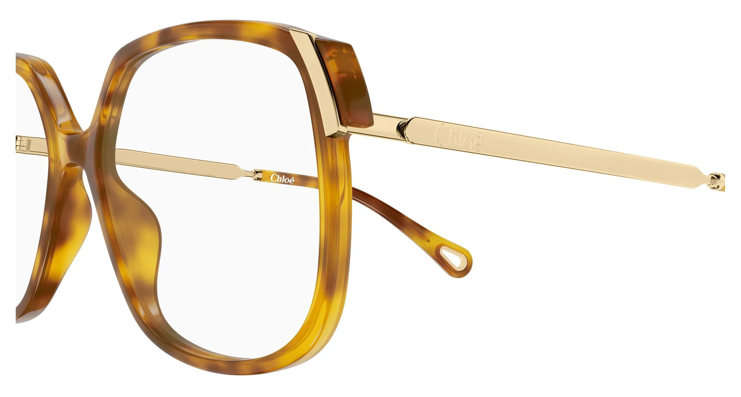 Chloé CH0287O 008 Montature da vista Acetato Havana Trasparente Squadrata - immagine 3