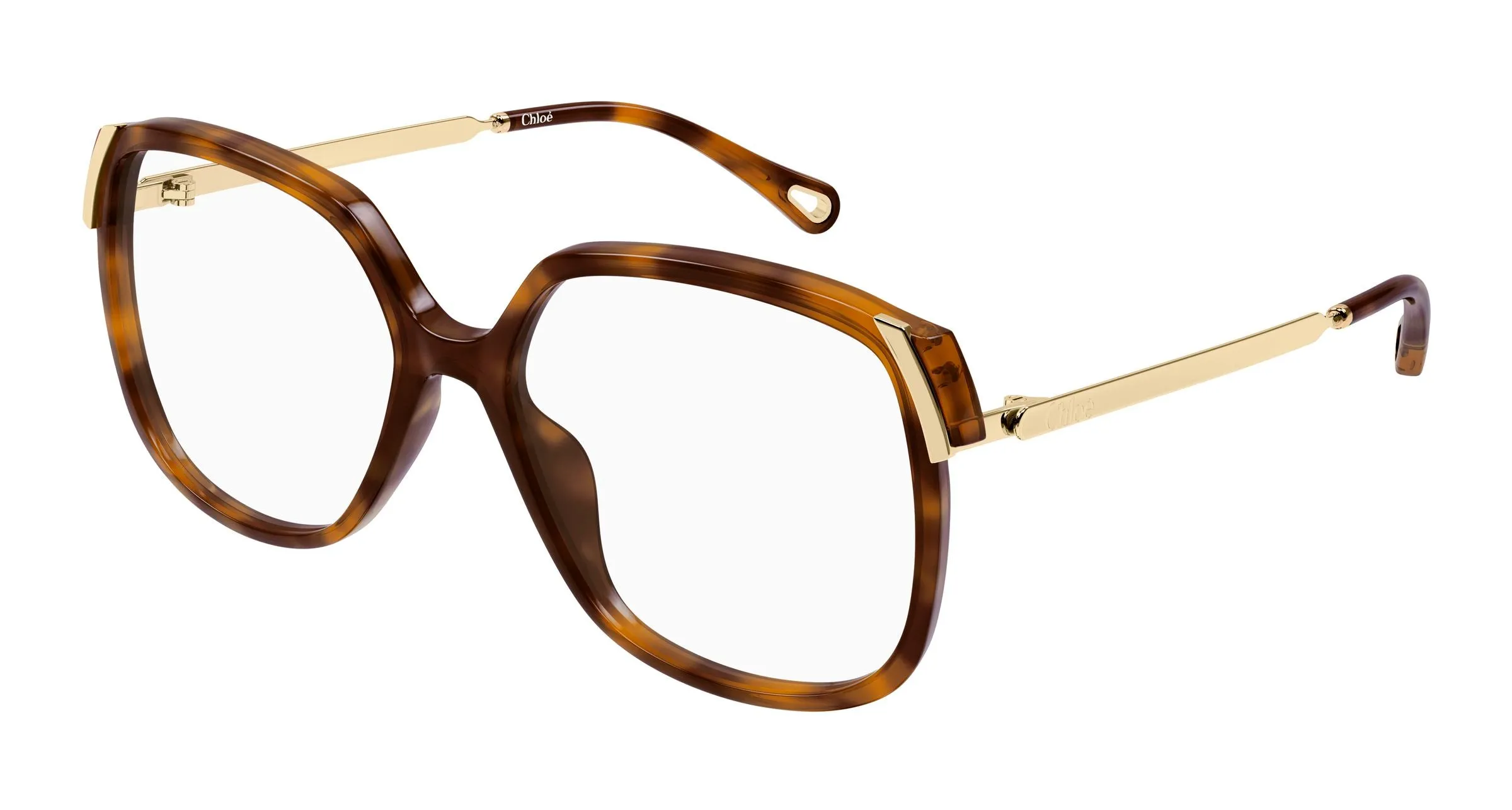 Chloé CH0287O 007 Montature da vista Acetato Havana Trasparente Squadrata - immagine 1